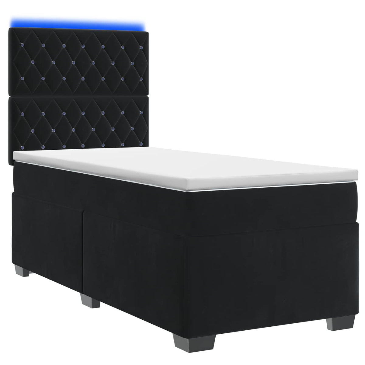 Boxspring krevet s madracem Crna 90 x 190 cm Baršun