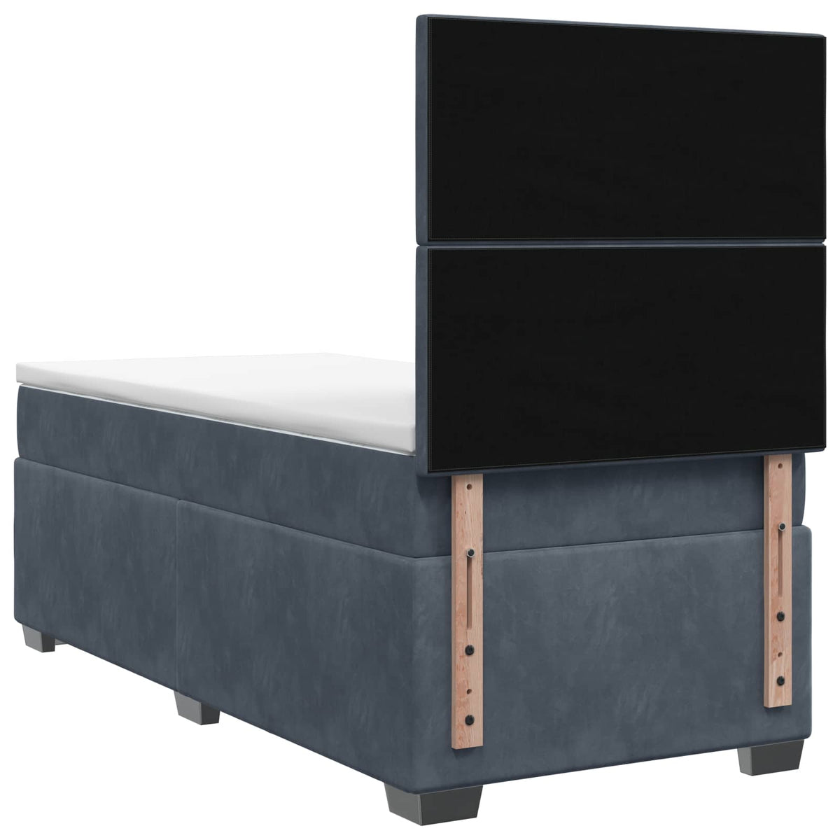 Boxspring krevet s madracem Tamnosiva 90 x 190 cm Baršun 90 x 190 x 140.5 cm