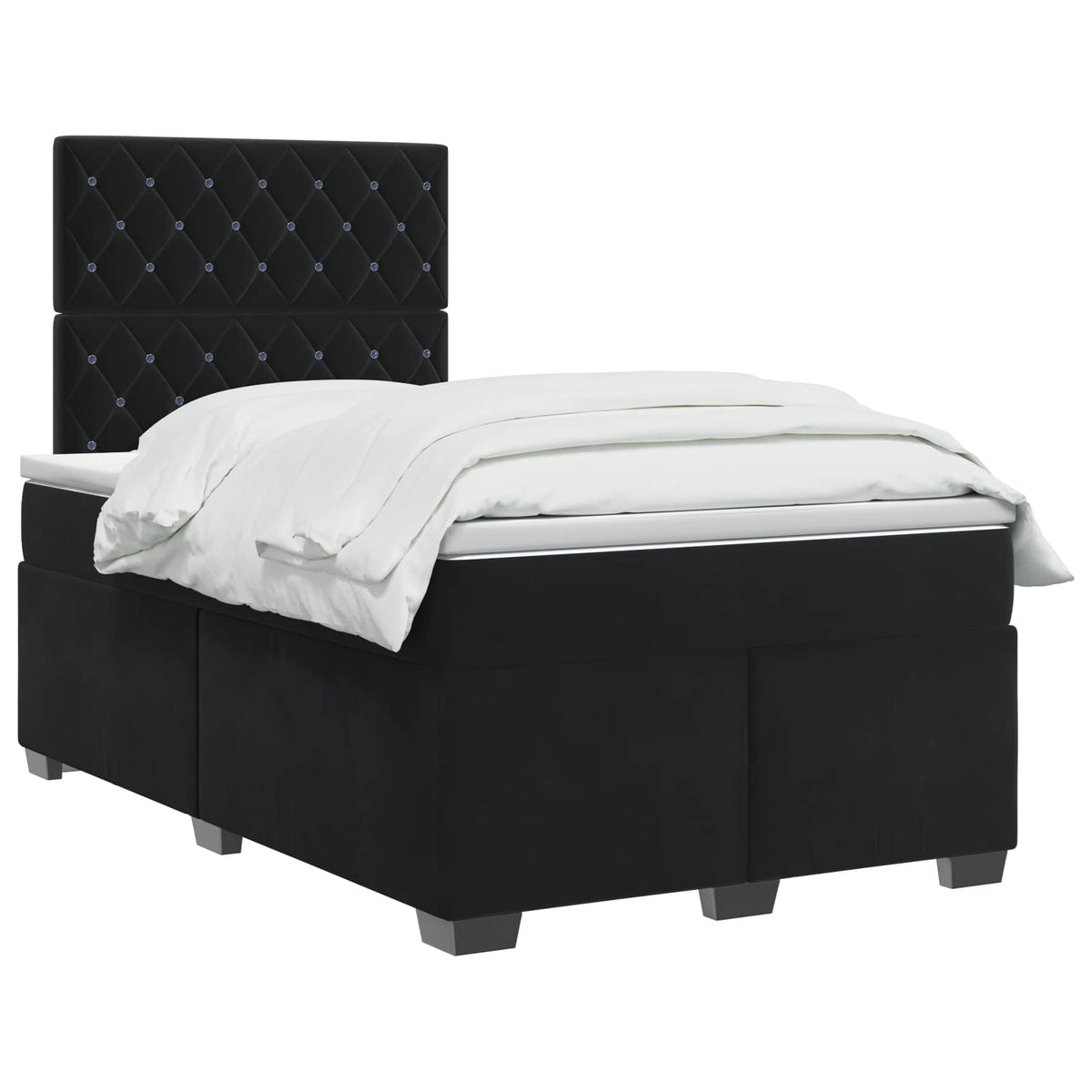 Boxspring krevet s madracem Crna 120 x 190 cm Baršun