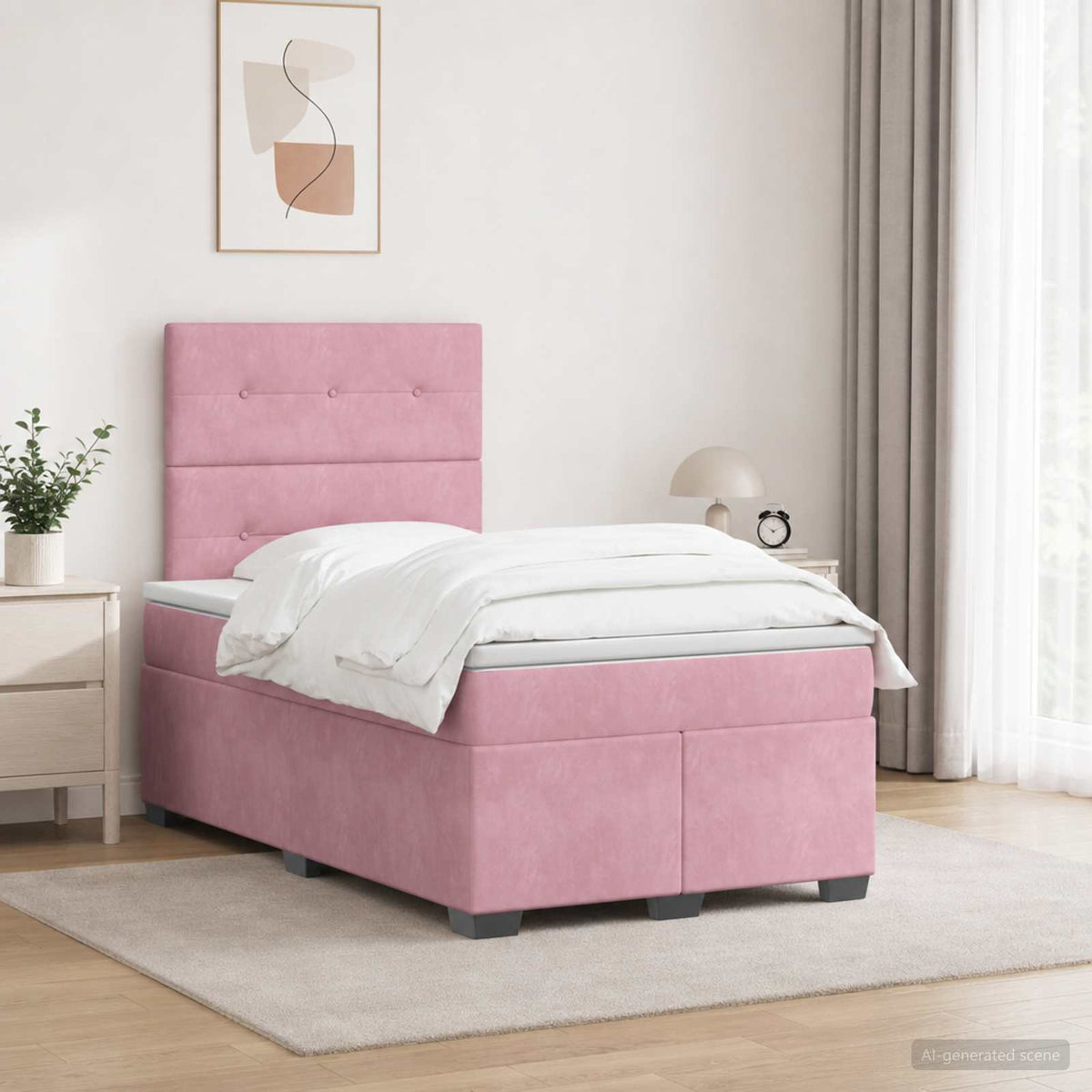 Boxspring krevet s madracem Ružičasta 120 x 200 cm Baršun