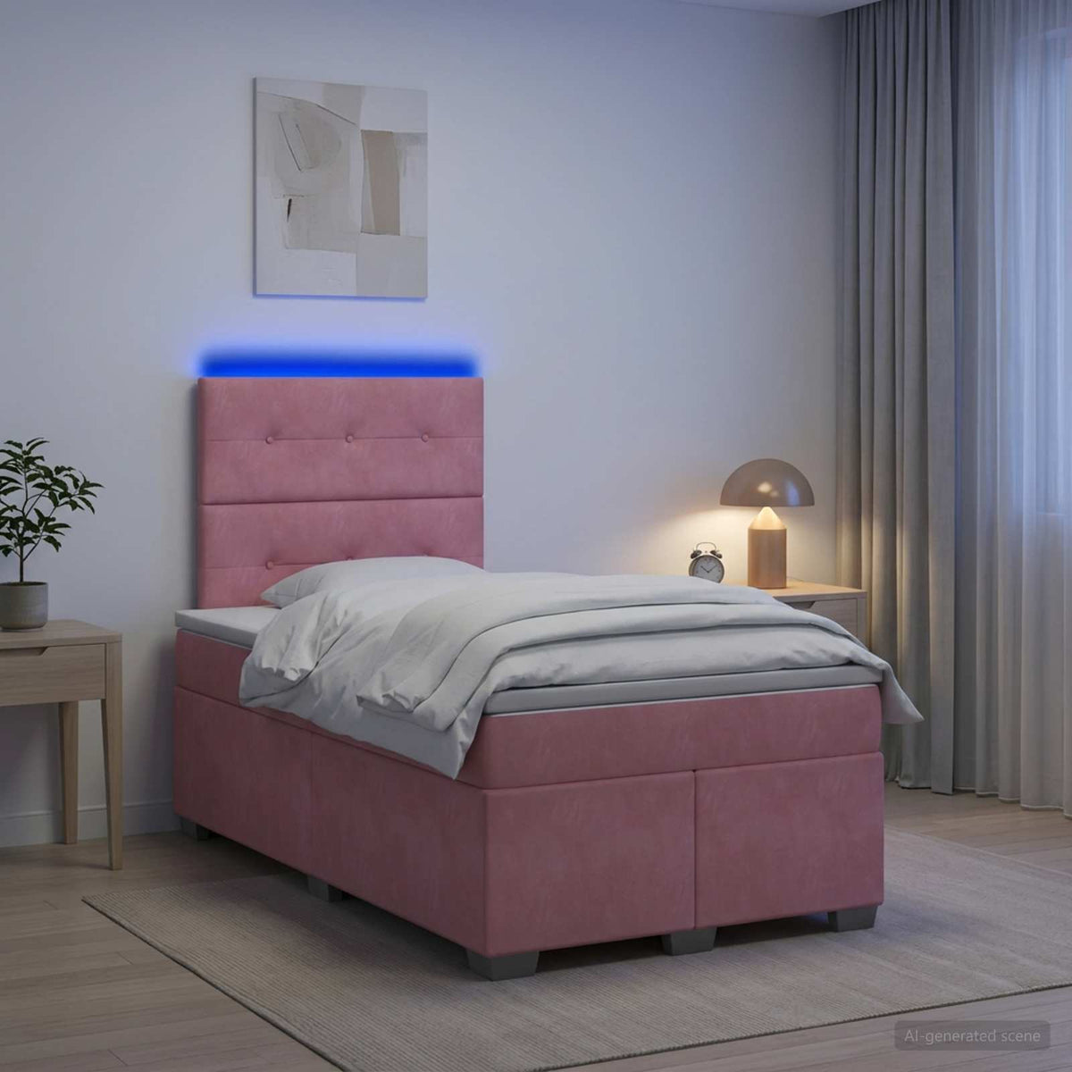 Boxspring krevet s madracem Ružičasta 120 x 190 cm Baršun