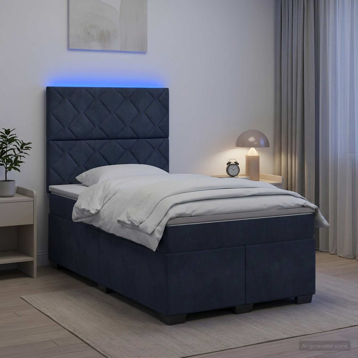 Boxspring krevet s madracem Tamnosiva 120 x 190 cm Baršun