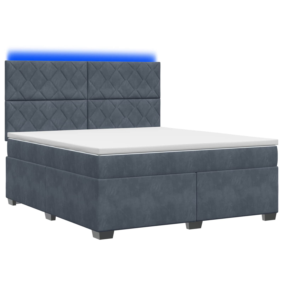 Boxspring krevet s madracem Tamnosiva 140 x 190 cm Baršun