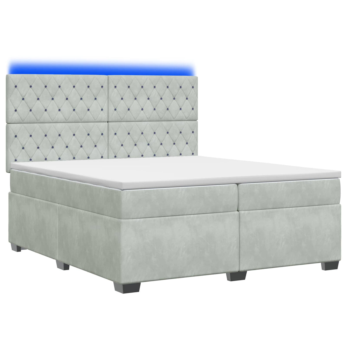 Boxspring krevet s madracem Svjetlosiva 200 x 200 cm Baršun