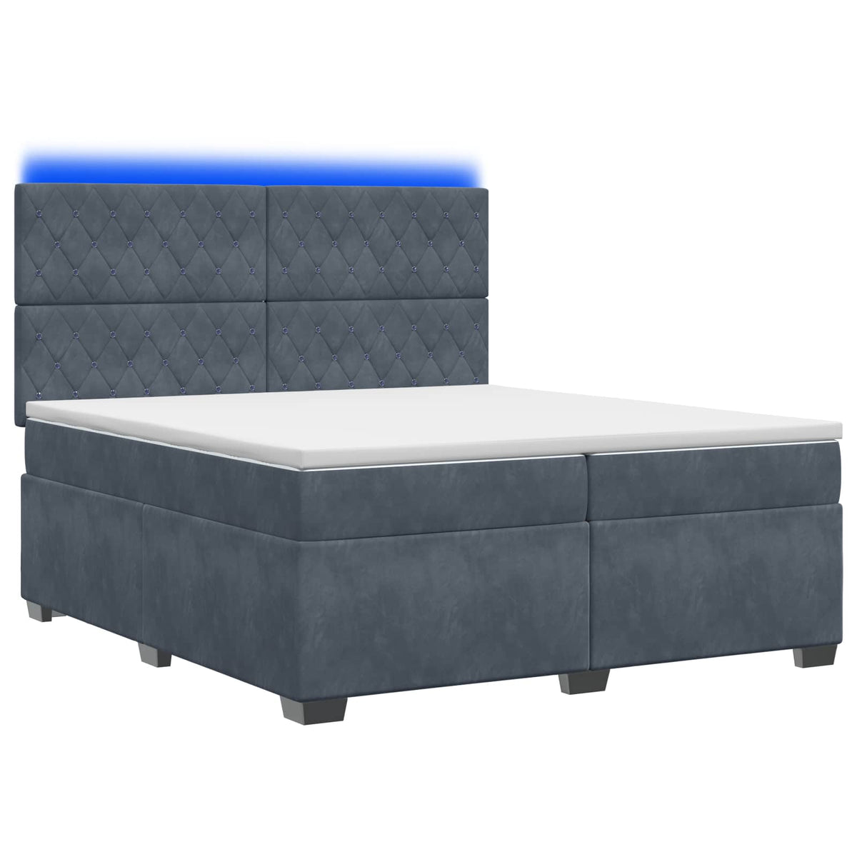 Boxspring krevet s madracem Tamnosiva 200 x 200 cm Baršun