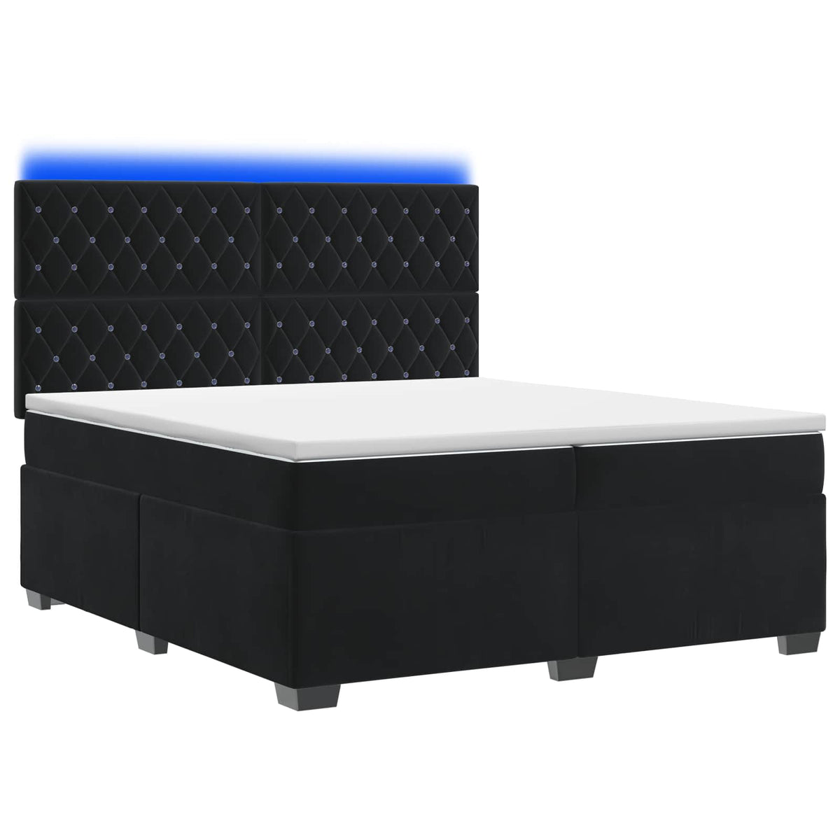 Boxspring krevet s madracem Crna 200 x 200 cm Baršun