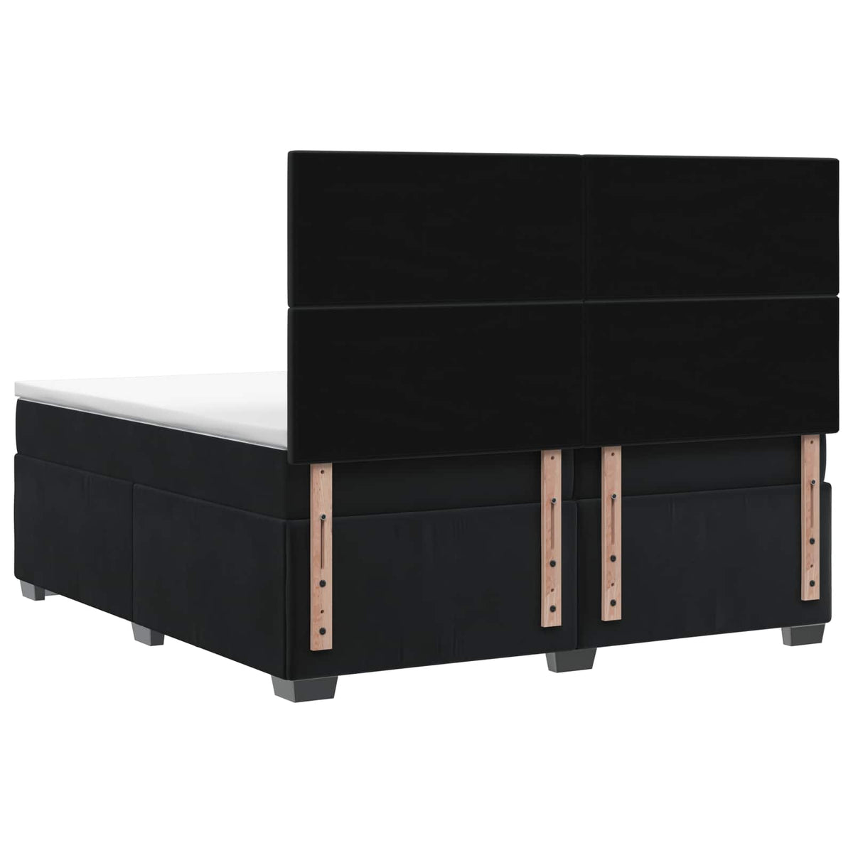 Boxspring krevet s madracem Crna 200 x 200 cm Baršun