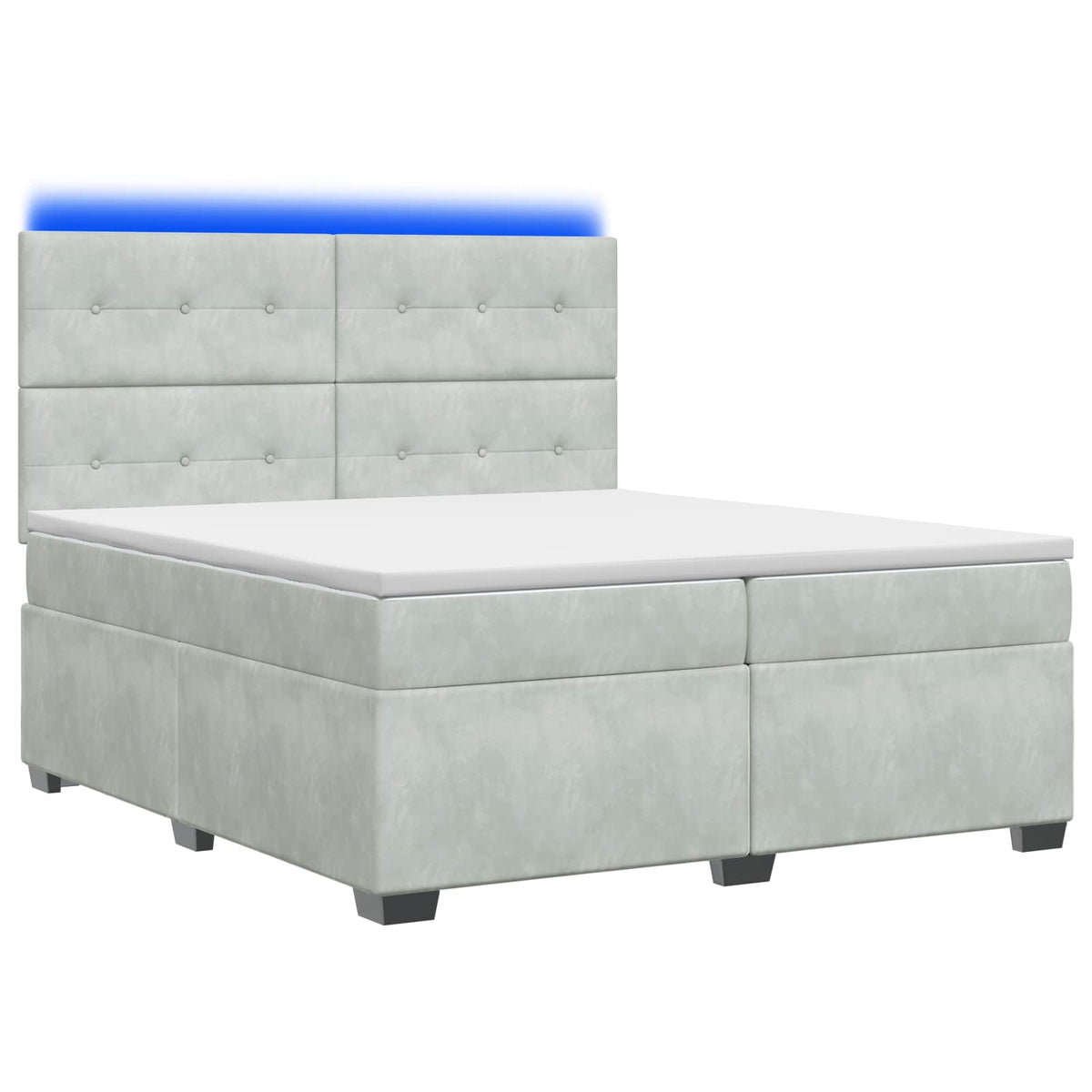Boxspring krevet s madracem Svjetlosiva 200 x 200 cm Baršun