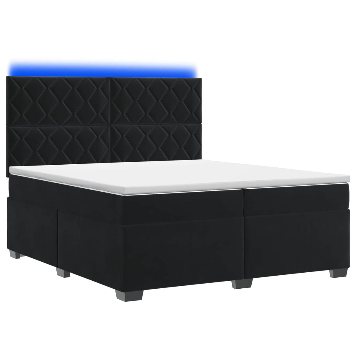 Boxspring krevet s madracem Crna 200 x 200 cm Baršun