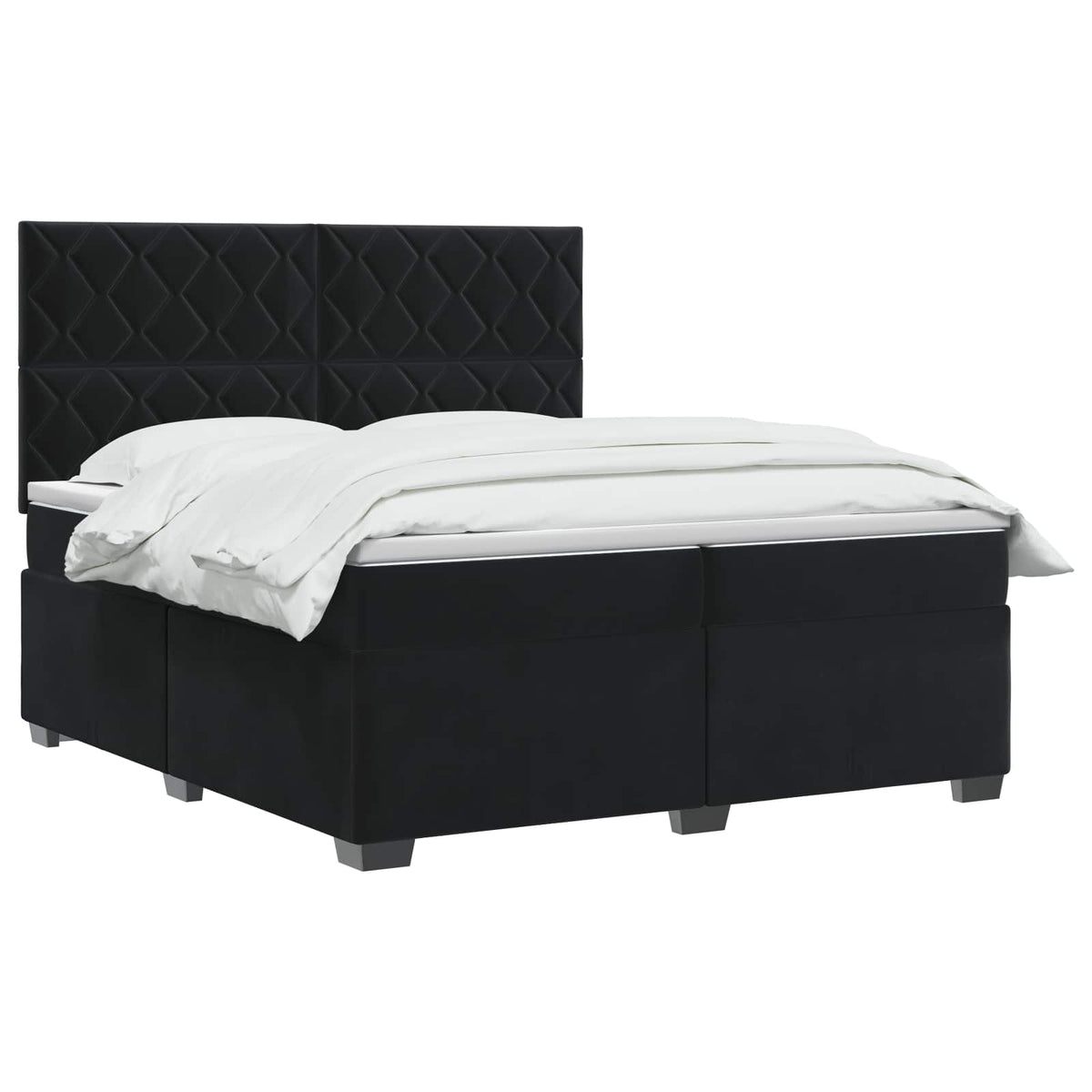 Boxspring krevet s madracem Crna 200 x 200 cm Baršun