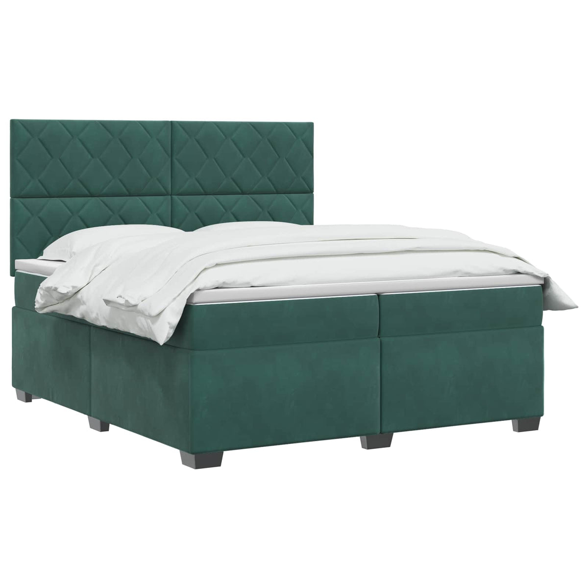 Boxspring krevet s madracem Tamnozelena 200 x 200 cm Baršun