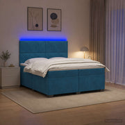 Boxspring krevet s madracem Plava 200 x 200 cm Baršun