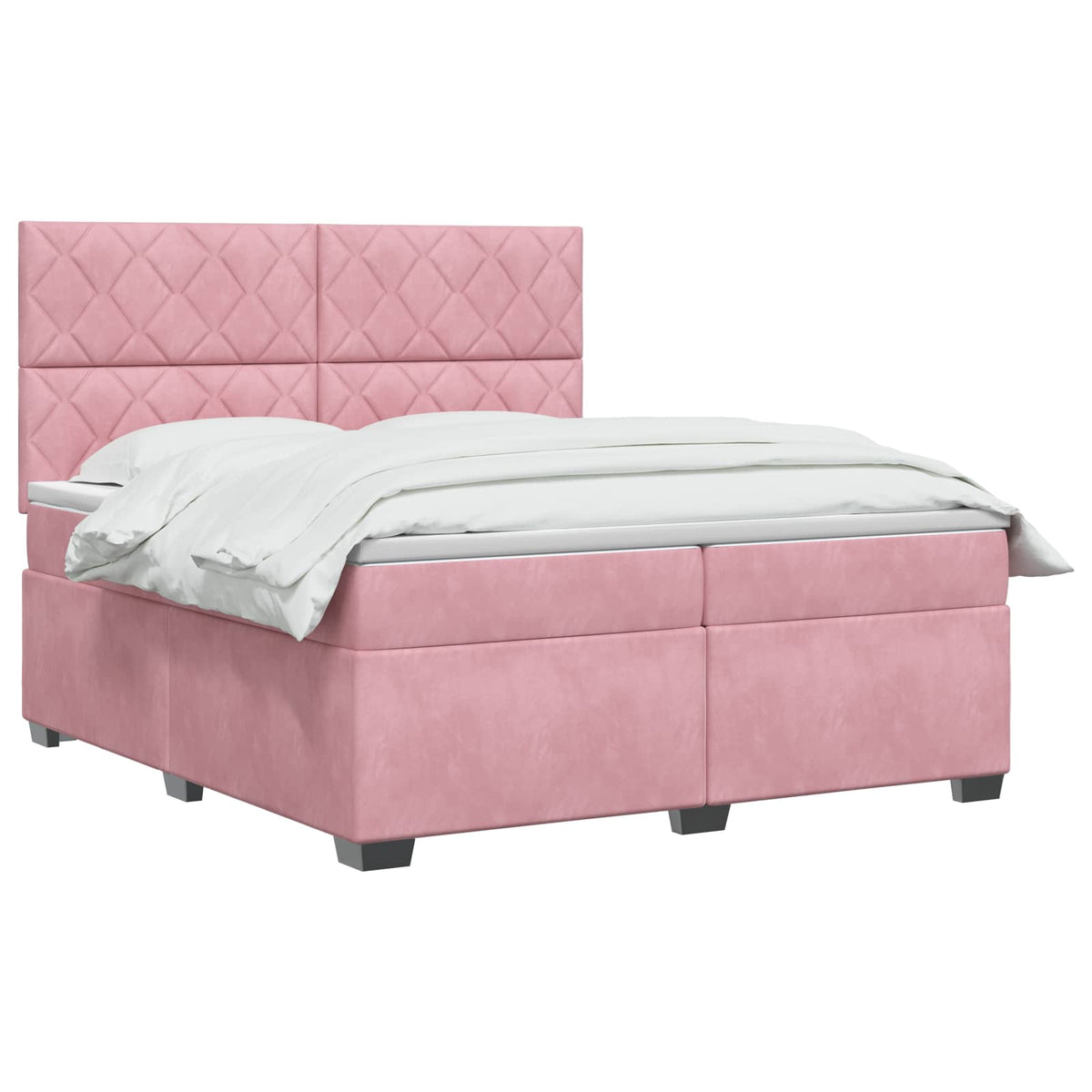 Boxspring krevet s madracem Ružičasta 200 x 200 cm Baršun