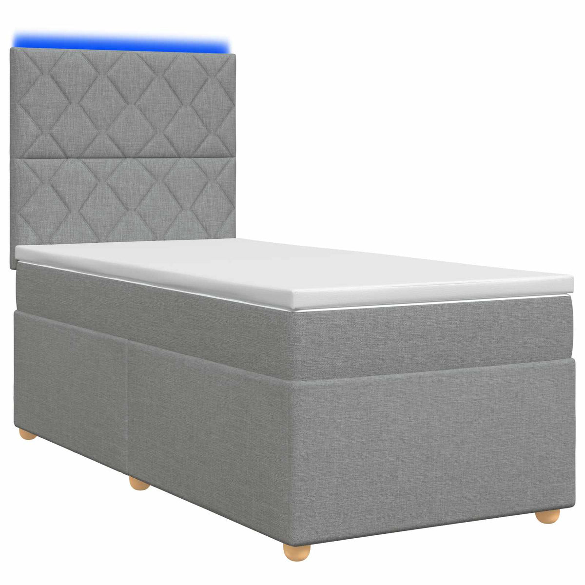 Boxspring krevet s madracem Svjetlosiva 90 x 190 cm Tkanina
