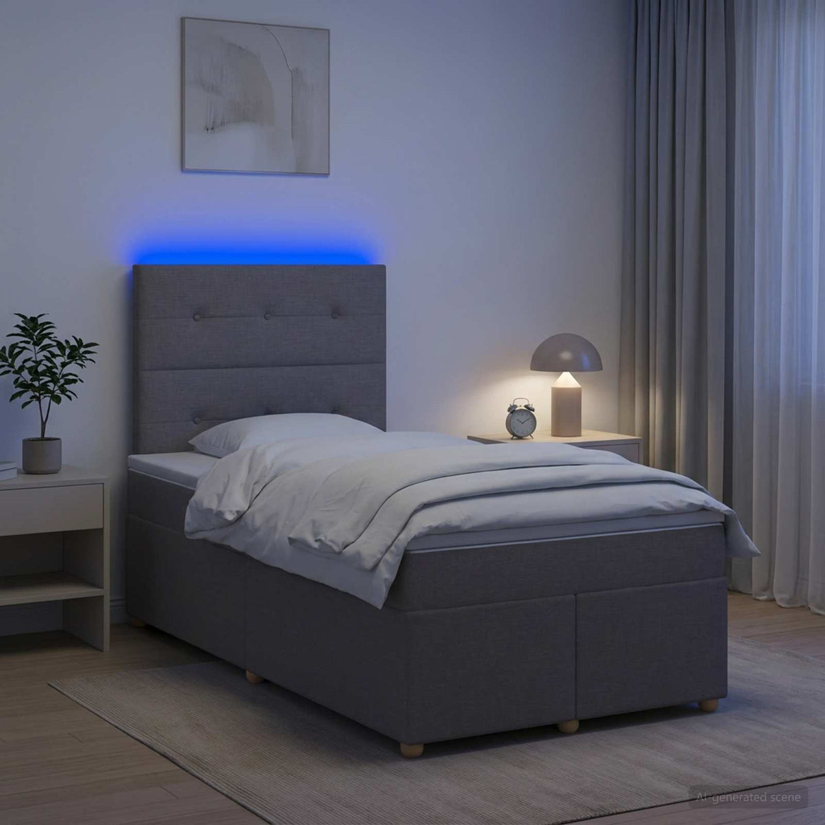 Boxspring krevet s madracem Sivosmeđa 120 x 190 cm Tkanina