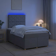 Boxspring krevet s madracem Svjetlosiva 120 x 190 cm Tkanina