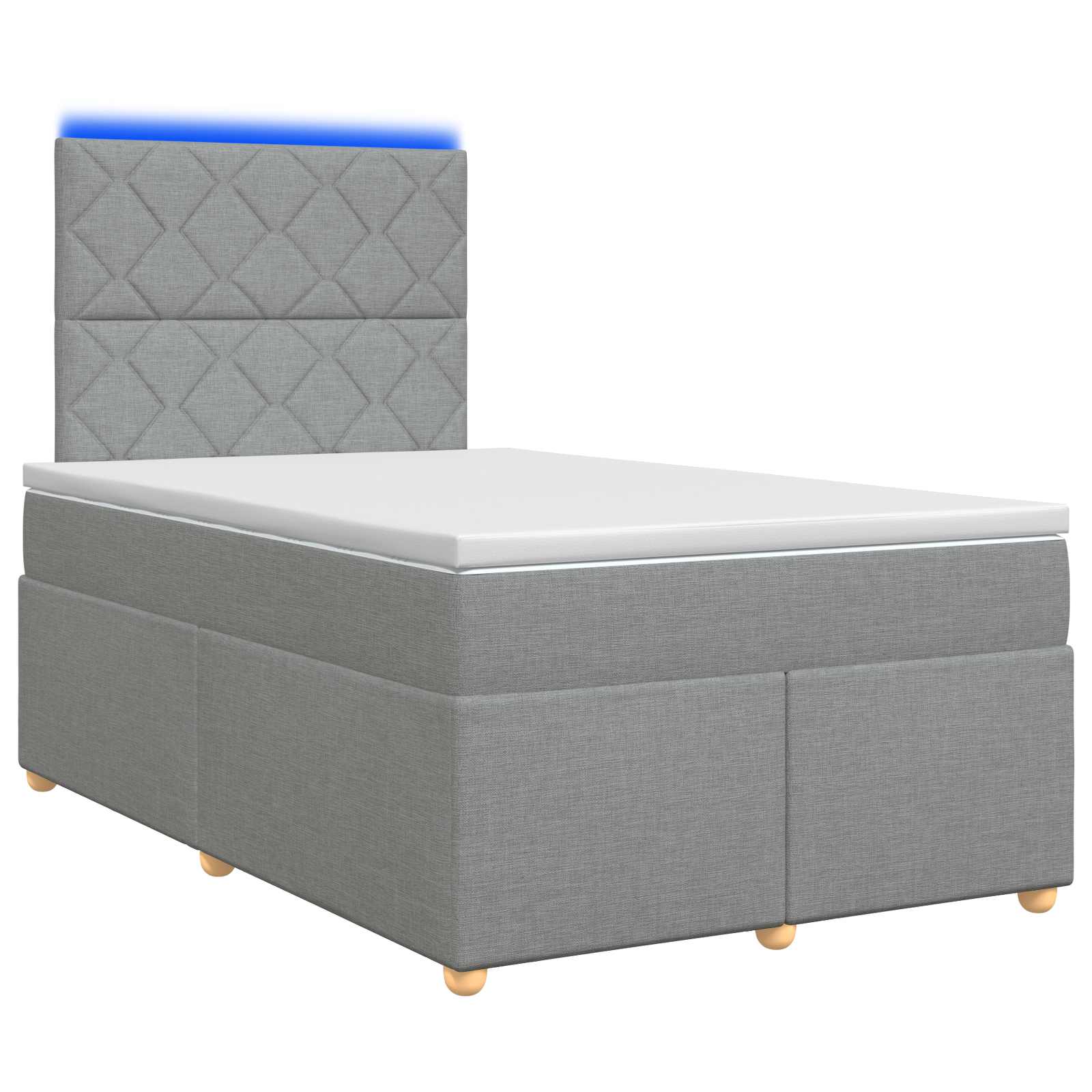 Boxspring krevet s madracem Svjetlosiva 120 x 190 cm Tkanina