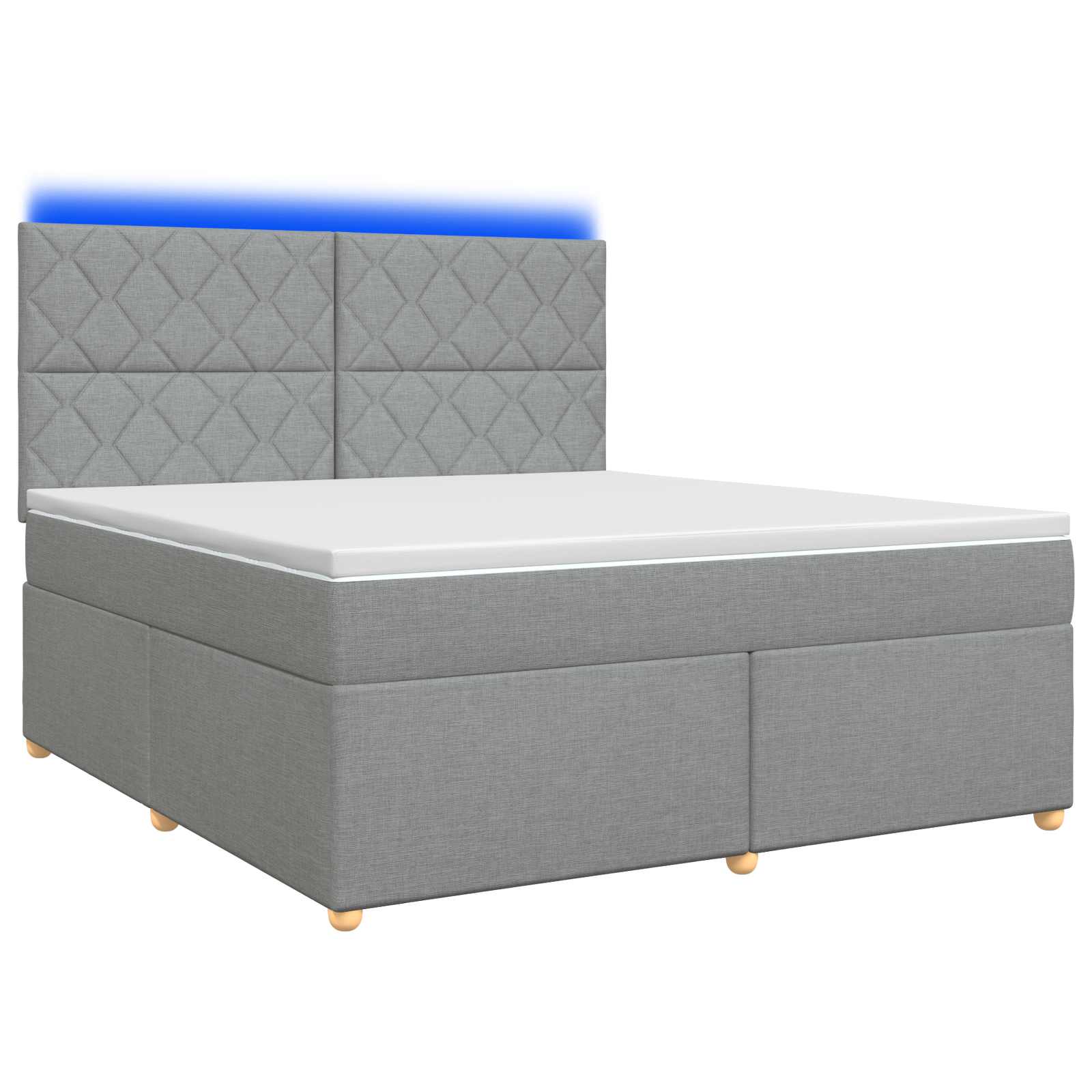 Boxspring krevet s madracem Svjetlosiva 140 x 190 cm Tkanina