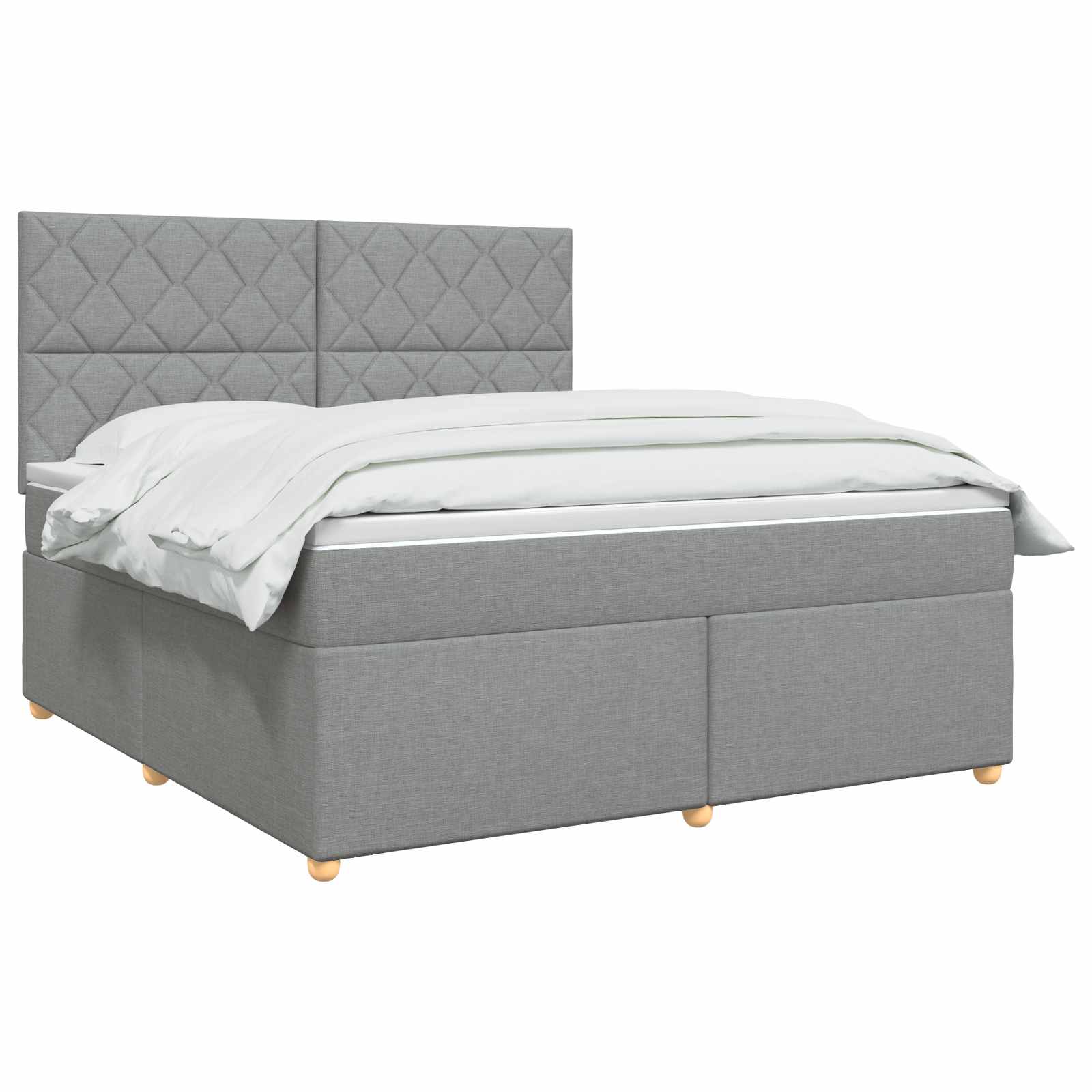 Boxspring krevet s madracem Svjetlosiva 140 x 190 cm Tkanina