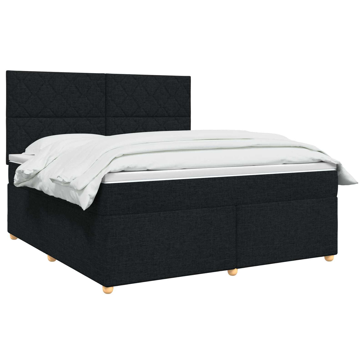 Boxspring krevet s madracem Crna 140 x 190 cm Tkanina