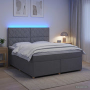 Boxspring krevet s madracem Svjetlosiva 140 x 190 cm Tkanina