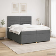 Boxspring krevet s madracem Tamnosiva 200 x 200 cm Tkanina