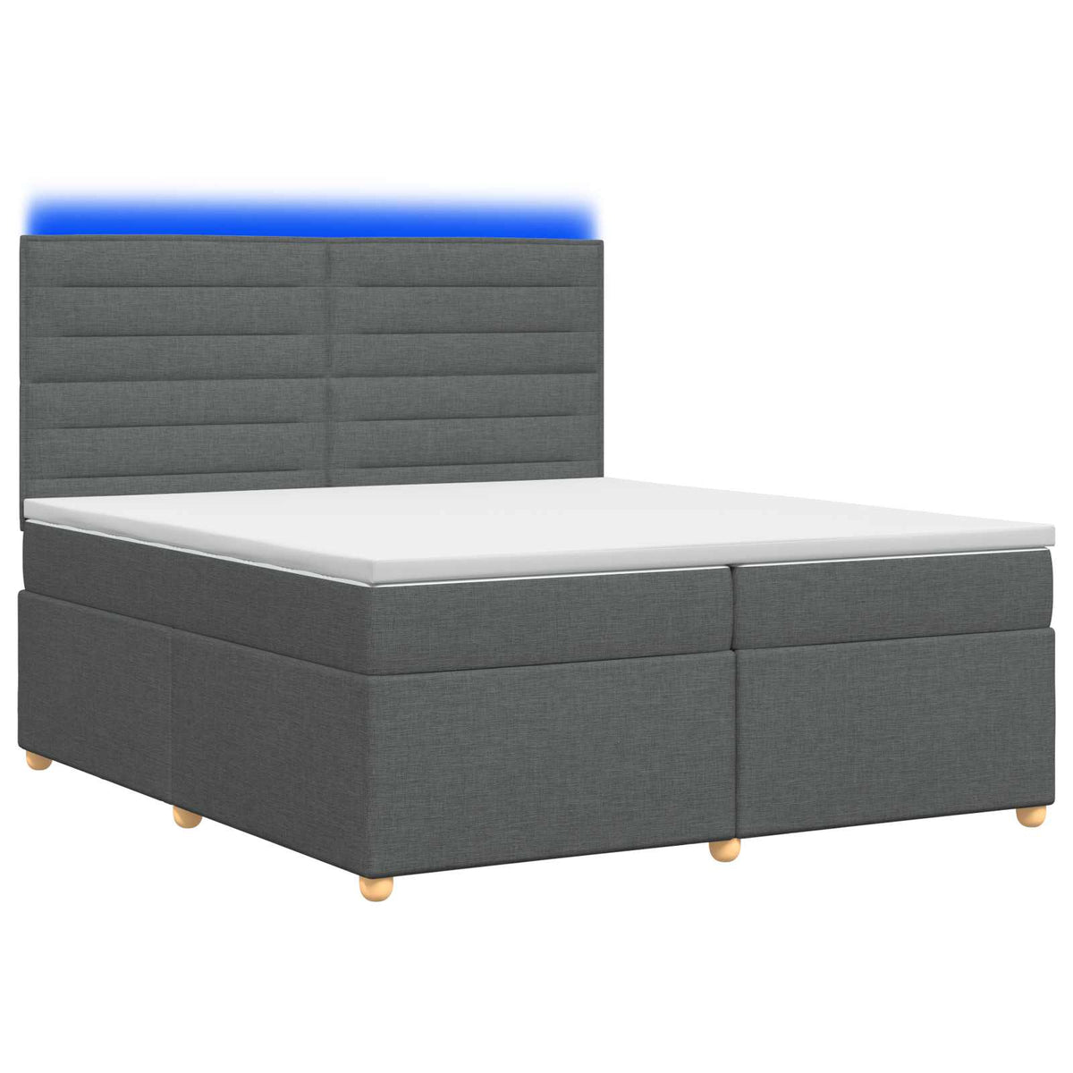 Boxspring krevet s madracem Tamnosiva 200 x 200 cm Tkanina
