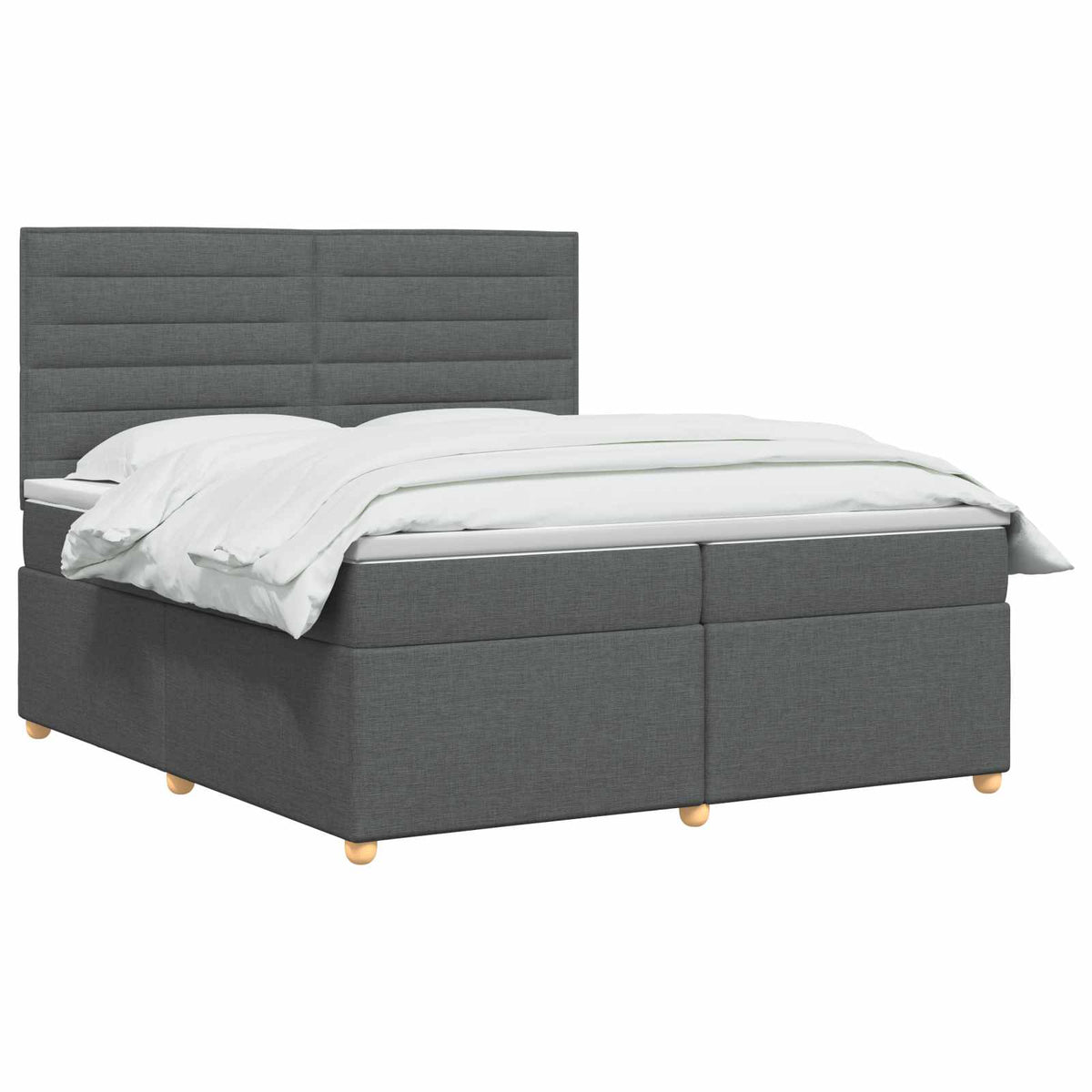 Boxspring krevet s madracem Tamnosiva 200 x 200 cm Tkanina
