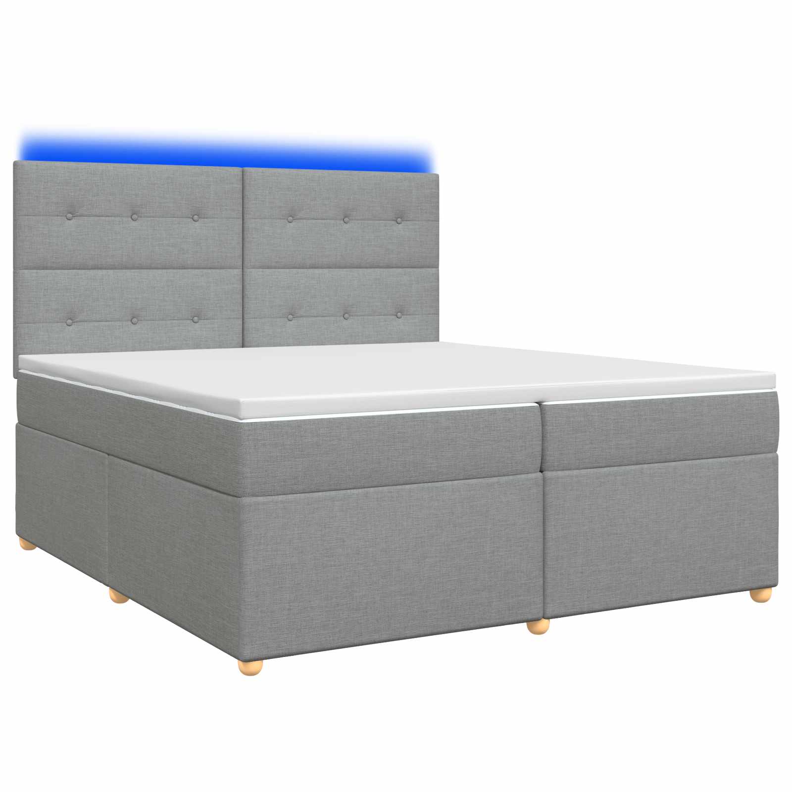 Boxspring krevet s madracem Svjetlosiva 200 x 200 cm Tkanina