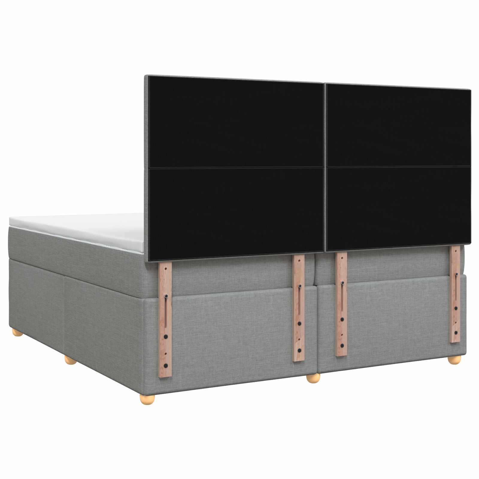 Boxspring krevet s madracem Svjetlosiva 200 x 200 cm Tkanina