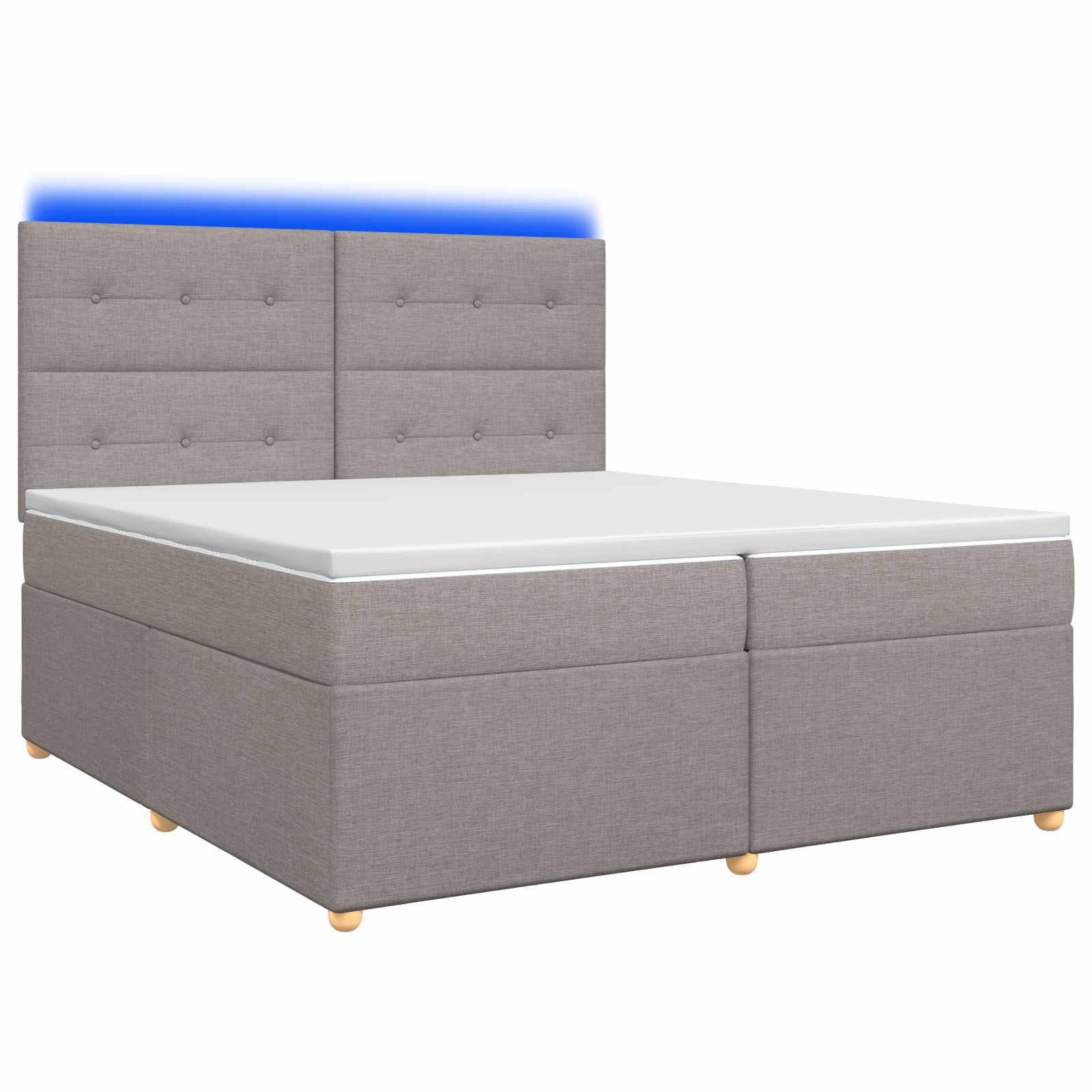 Boxspring krevet s madracem Sivosmeđa 200 x 200 cm Tkanina
