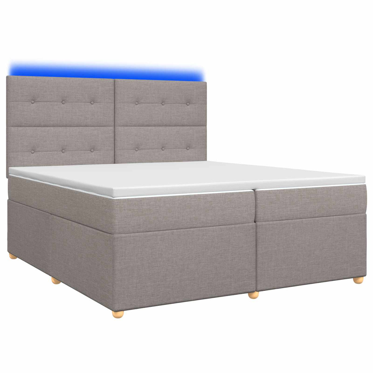 Boxspring krevet s madracem Sivosmeđa 200 x 200 cm Tkanina