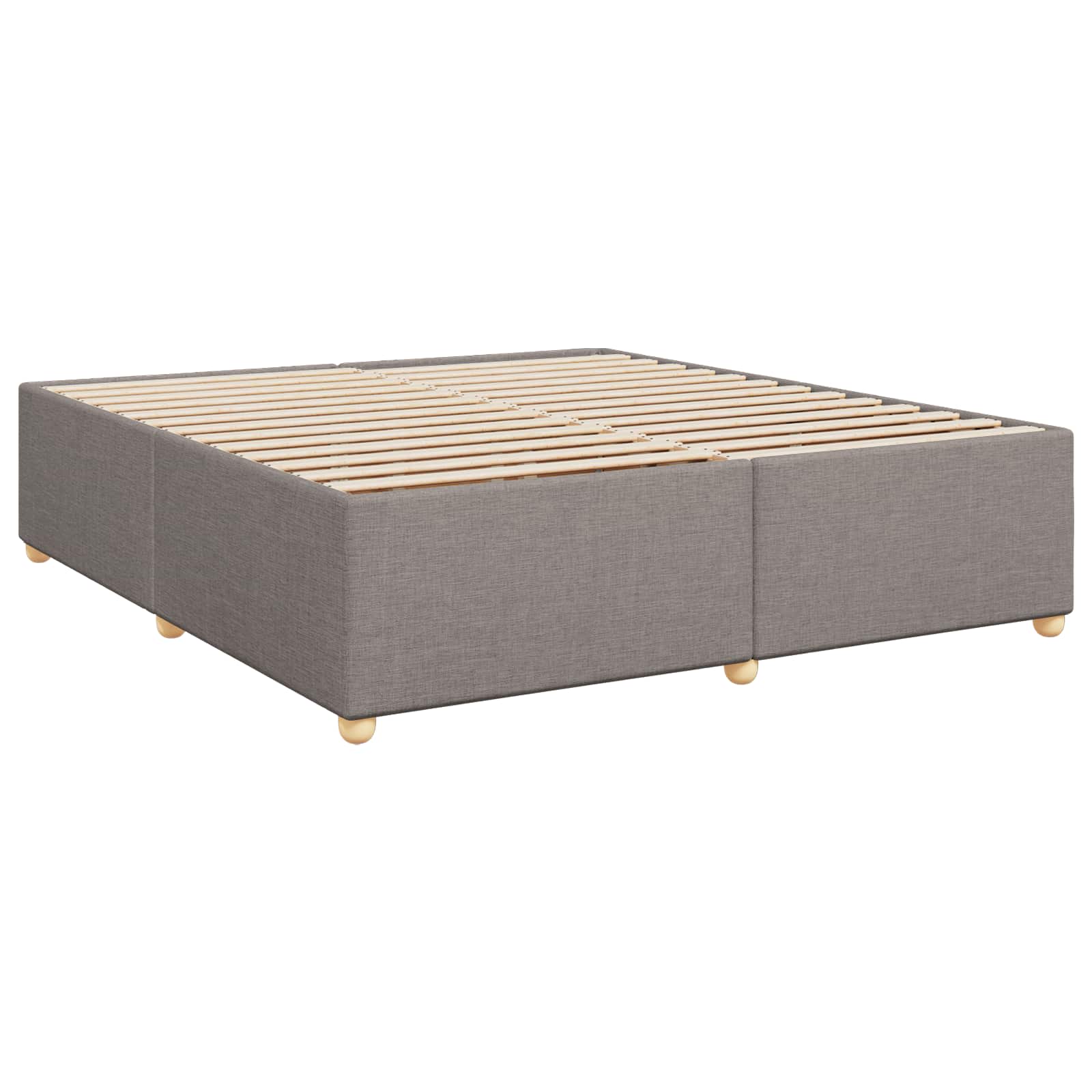 Boxspring krevet s madracem Sivosmeđa 200 x 200 cm Tkanina
