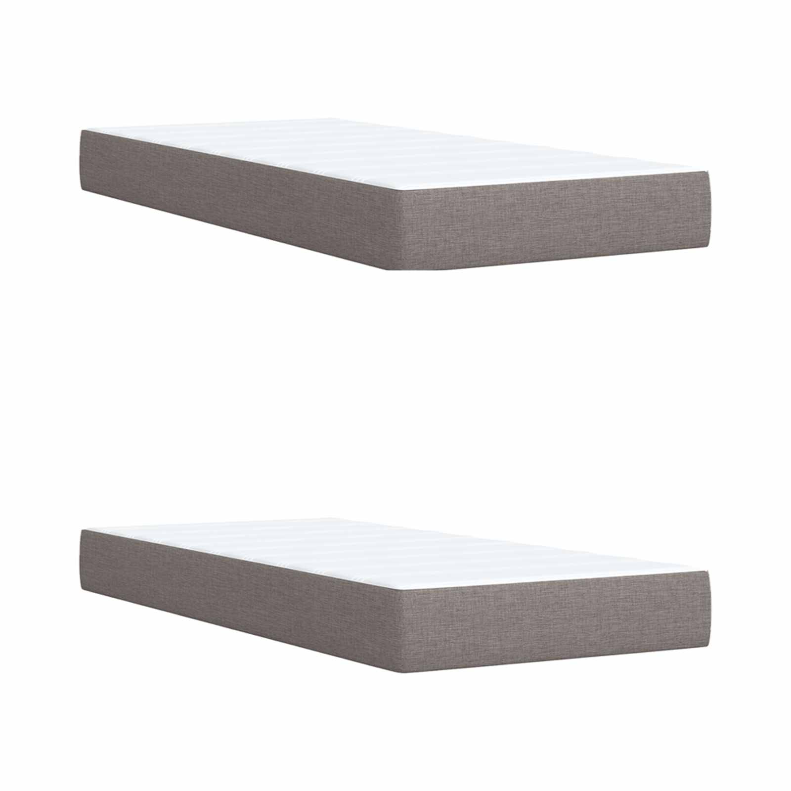 Boxspring krevet s madracem Sivosmeđa 200 x 200 cm Tkanina