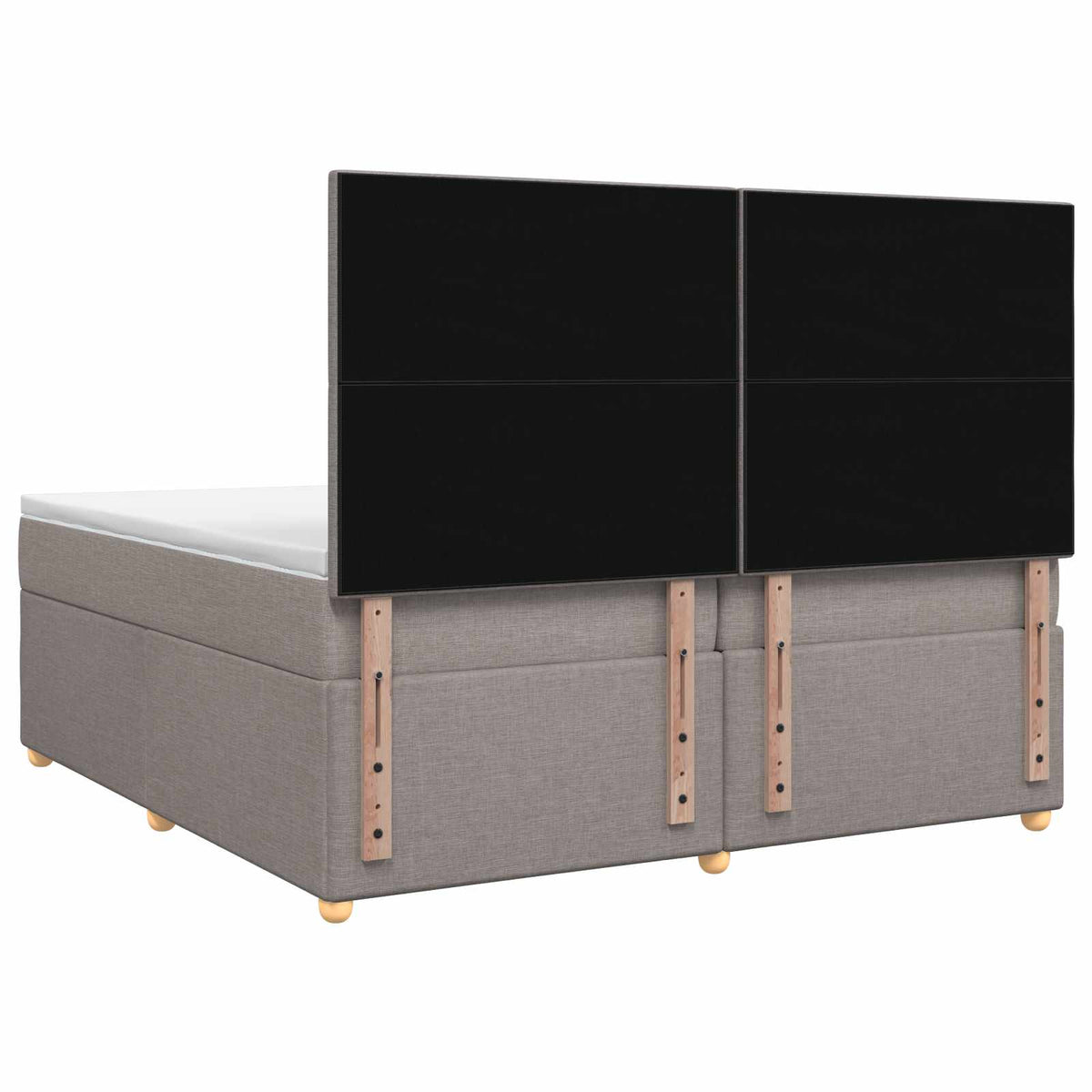 Boxspring krevet s madracem Sivosmeđa 200 x 200 cm Tkanina
