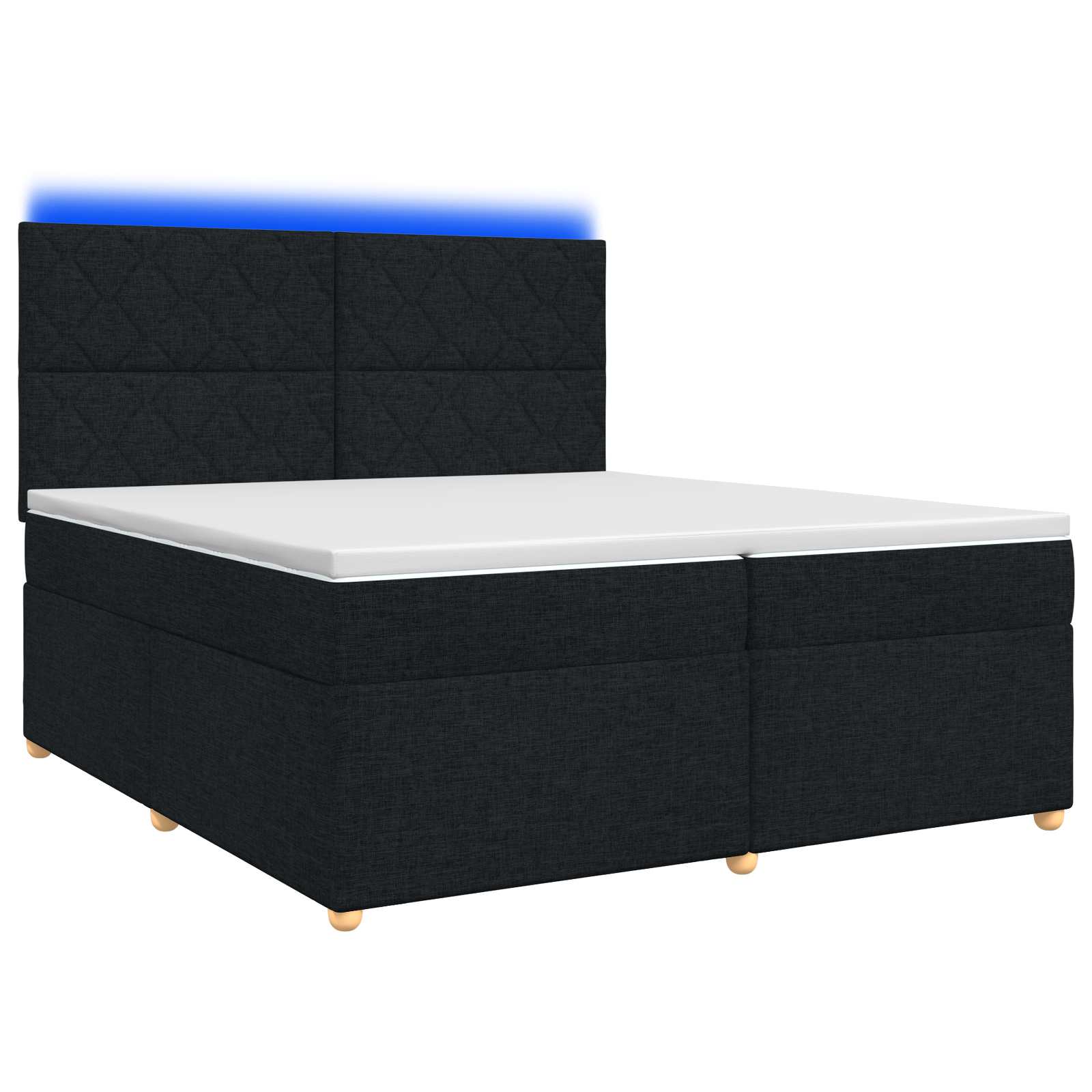 Boxspring krevet s madracem Crna 200 x 200 cm Tkanina