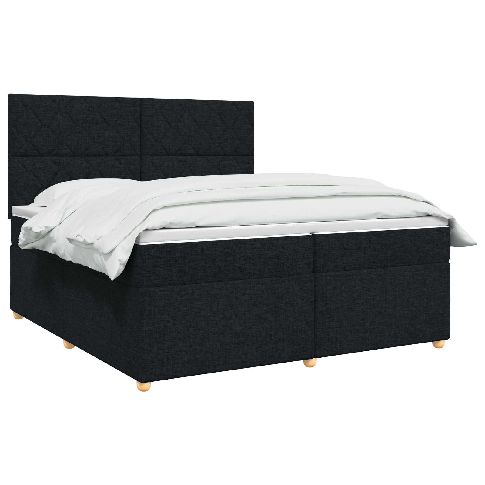Boxspring krevet s madracem Crna 200 x 200 cm Tkanina