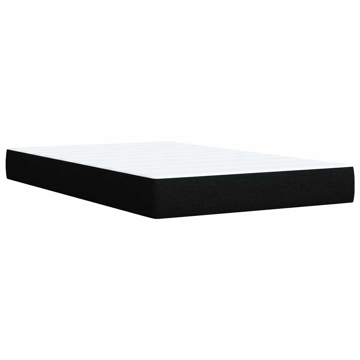 LED okvir za krevet s madracem Crna 120 x 190 cm Tkanina