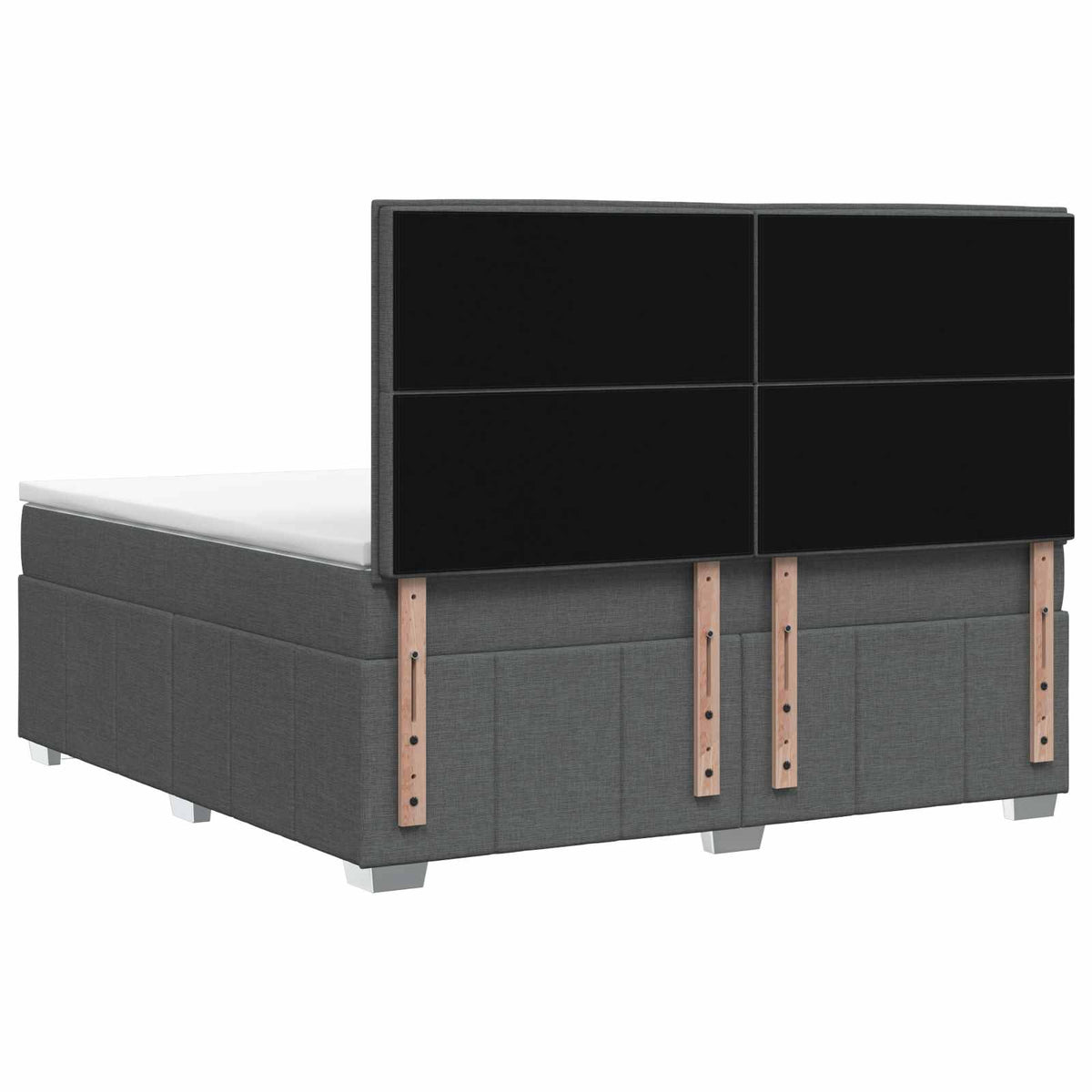 LED okvir za krevet s madracem Tamnosiva 140 x 190 cm Tkanina
