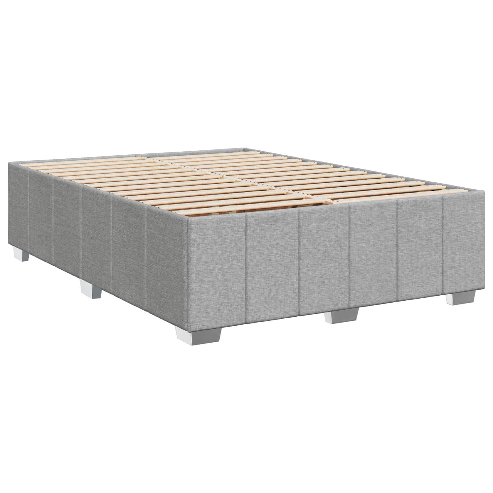 LED okvir za krevet s madracem Svjetlosiva 140 x 190 cm Tkanina
