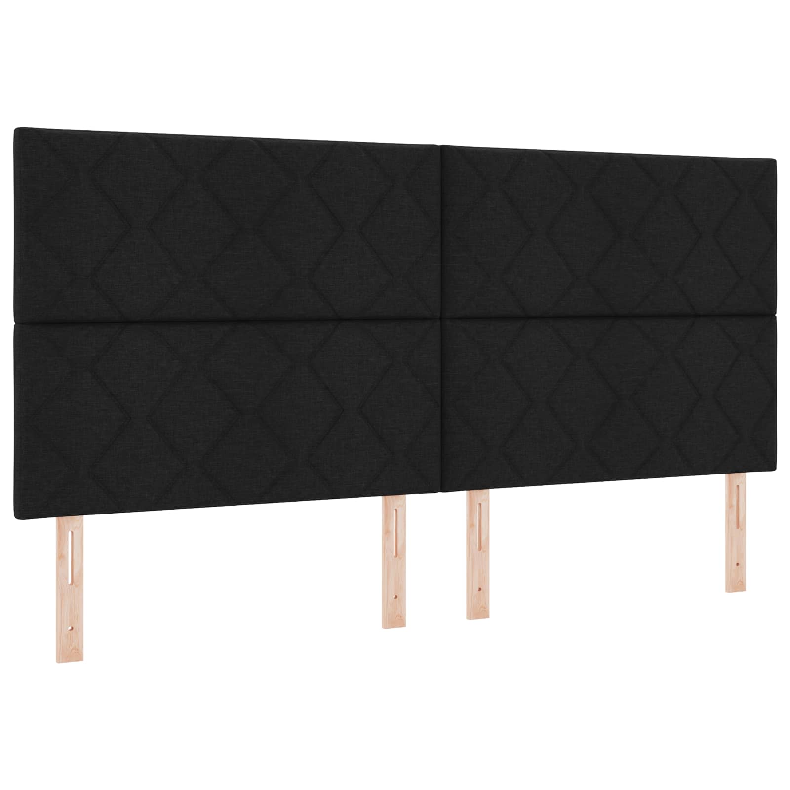 LED okvir za krevet s madracem Crna 200 x 200 cm Tkanina