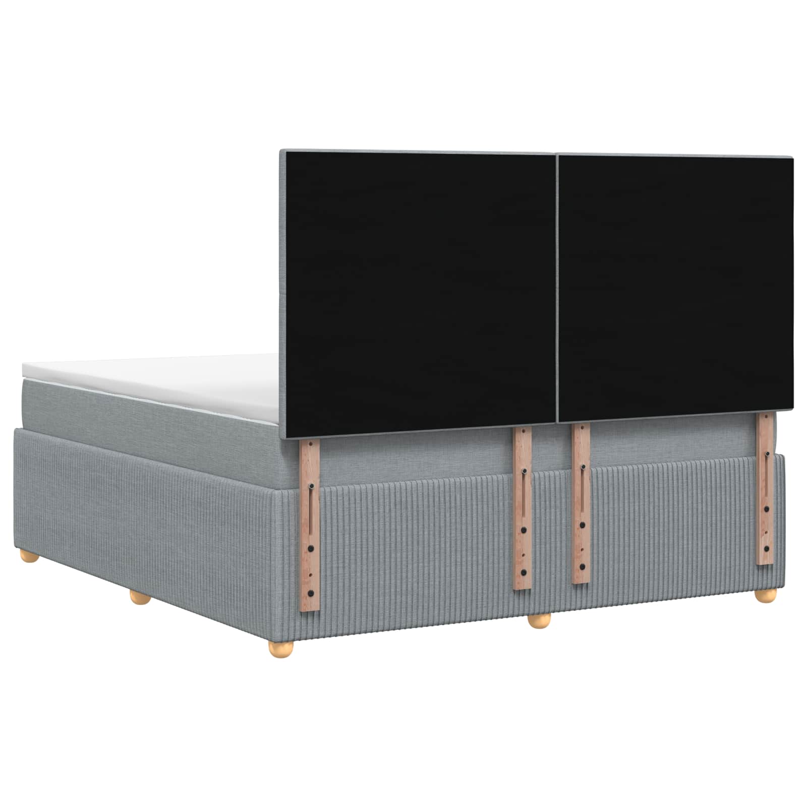 LED okvir za krevet s madracem Svjetlosiva 140 x 200 cm Tkanina
