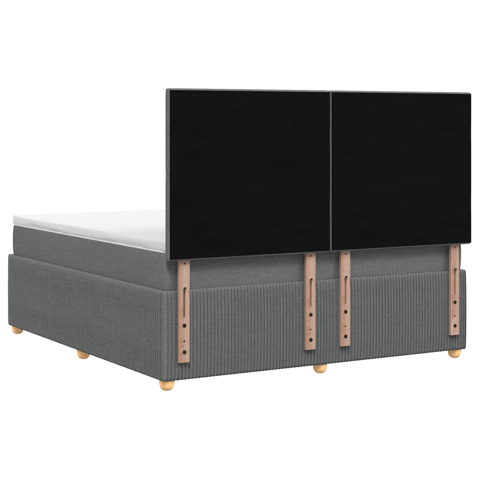 LED okvir za krevet s madracem Tamnosiva 160 x 200 cm Tkanina