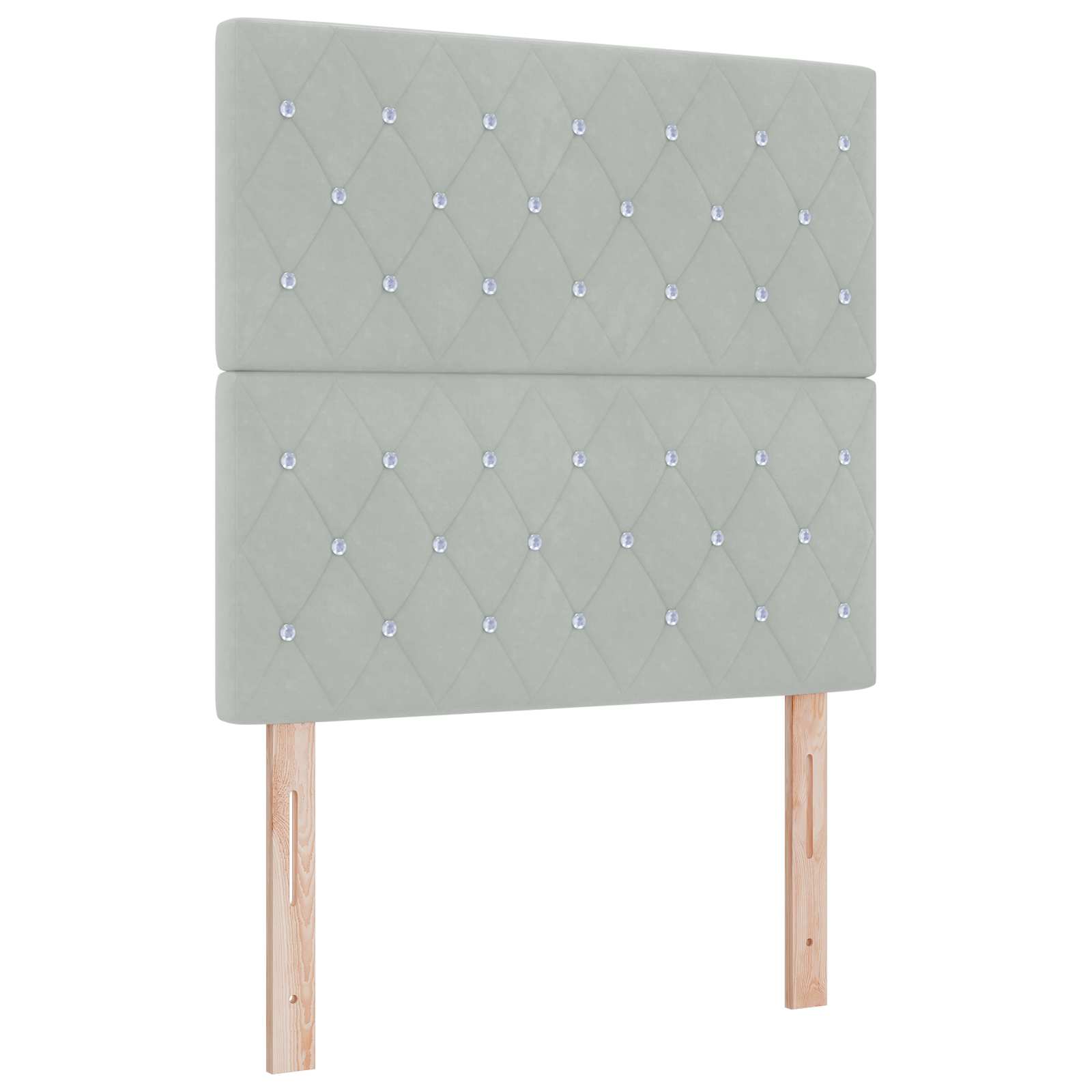 LED okvir za krevet s madracem Svjetlosiva 90 x 190 cm Baršun