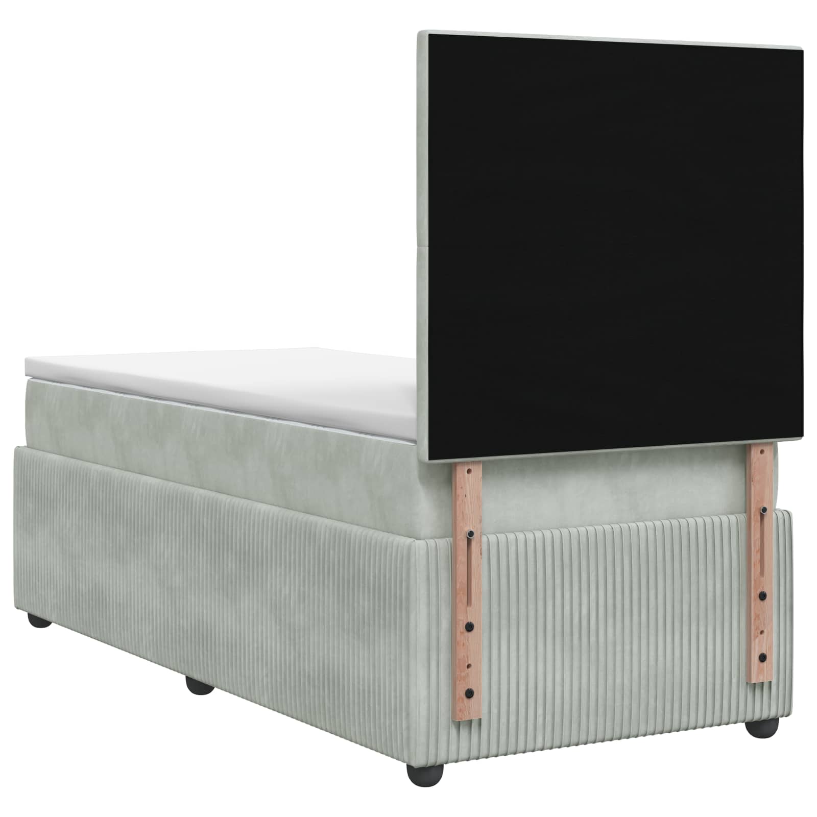 LED okvir za krevet s madracem Svjetlosiva 90 x 190 cm Baršun