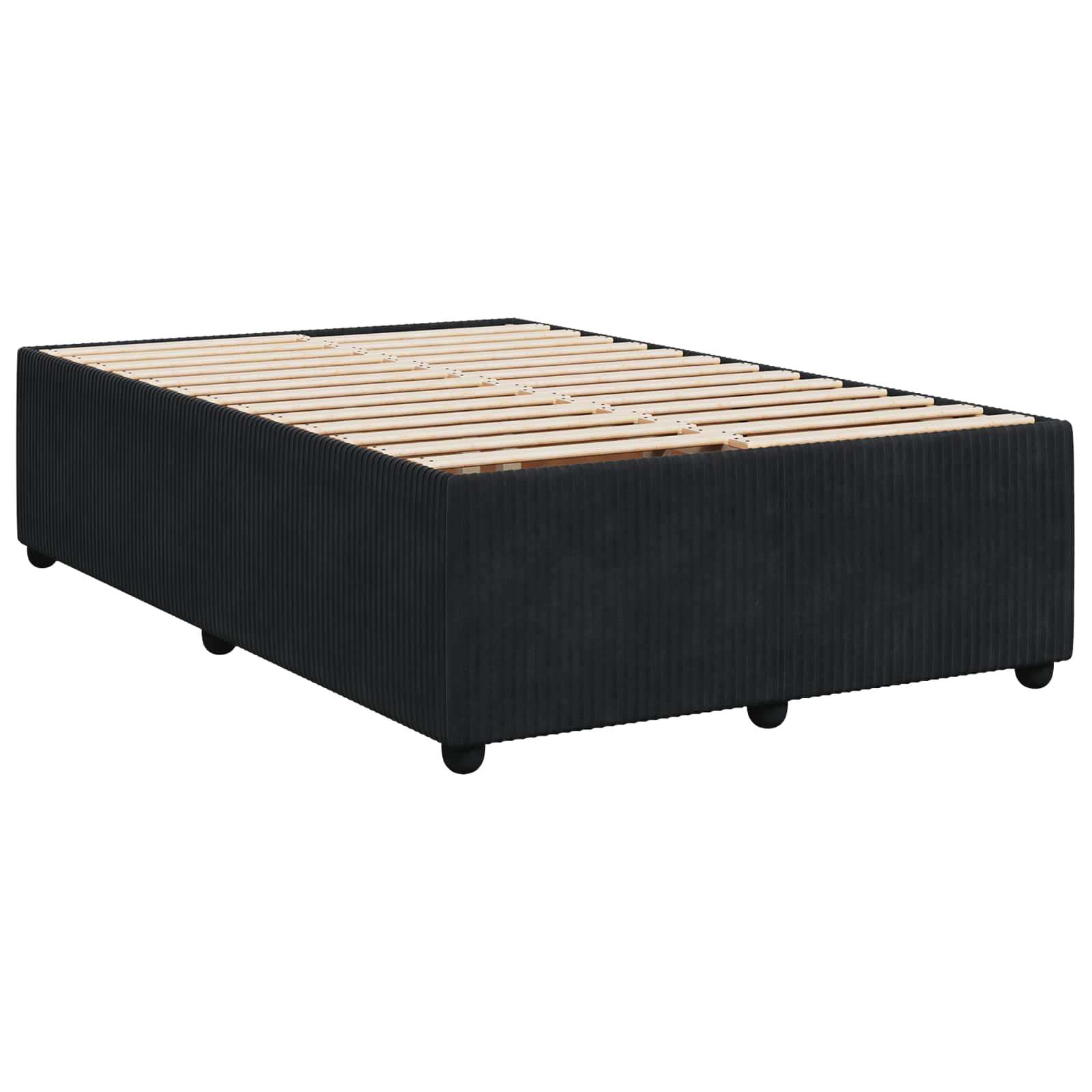 LED okvir za krevet s madracem Crna 120 x 190 cm Baršun