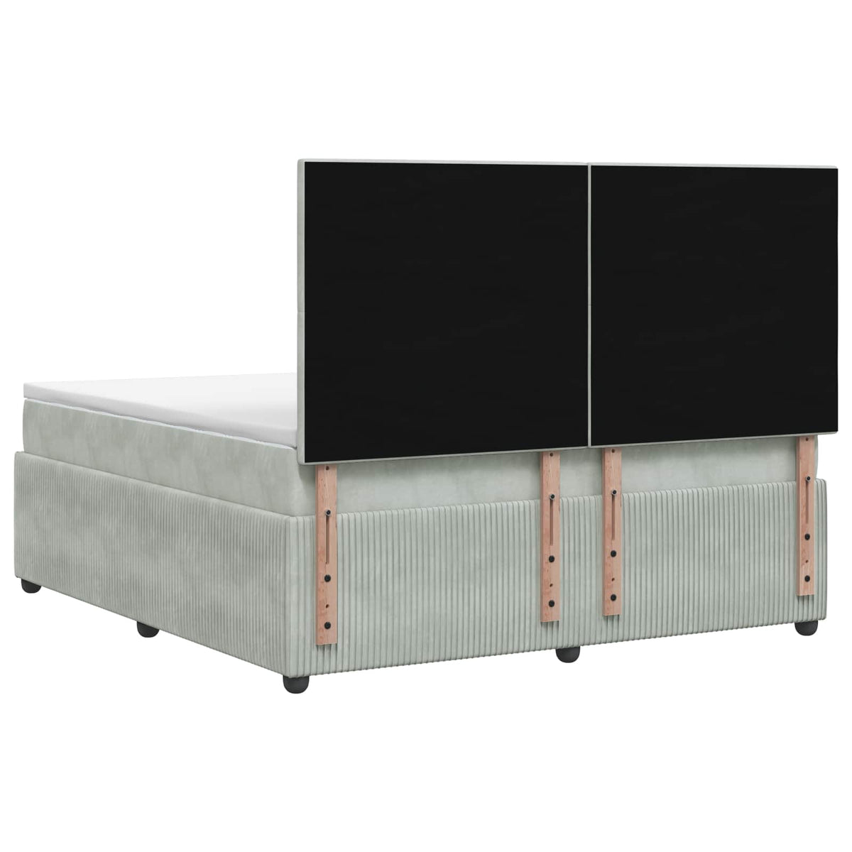LED okvir za krevet s madracem Svjetlosiva 140 x 190 cm Baršun