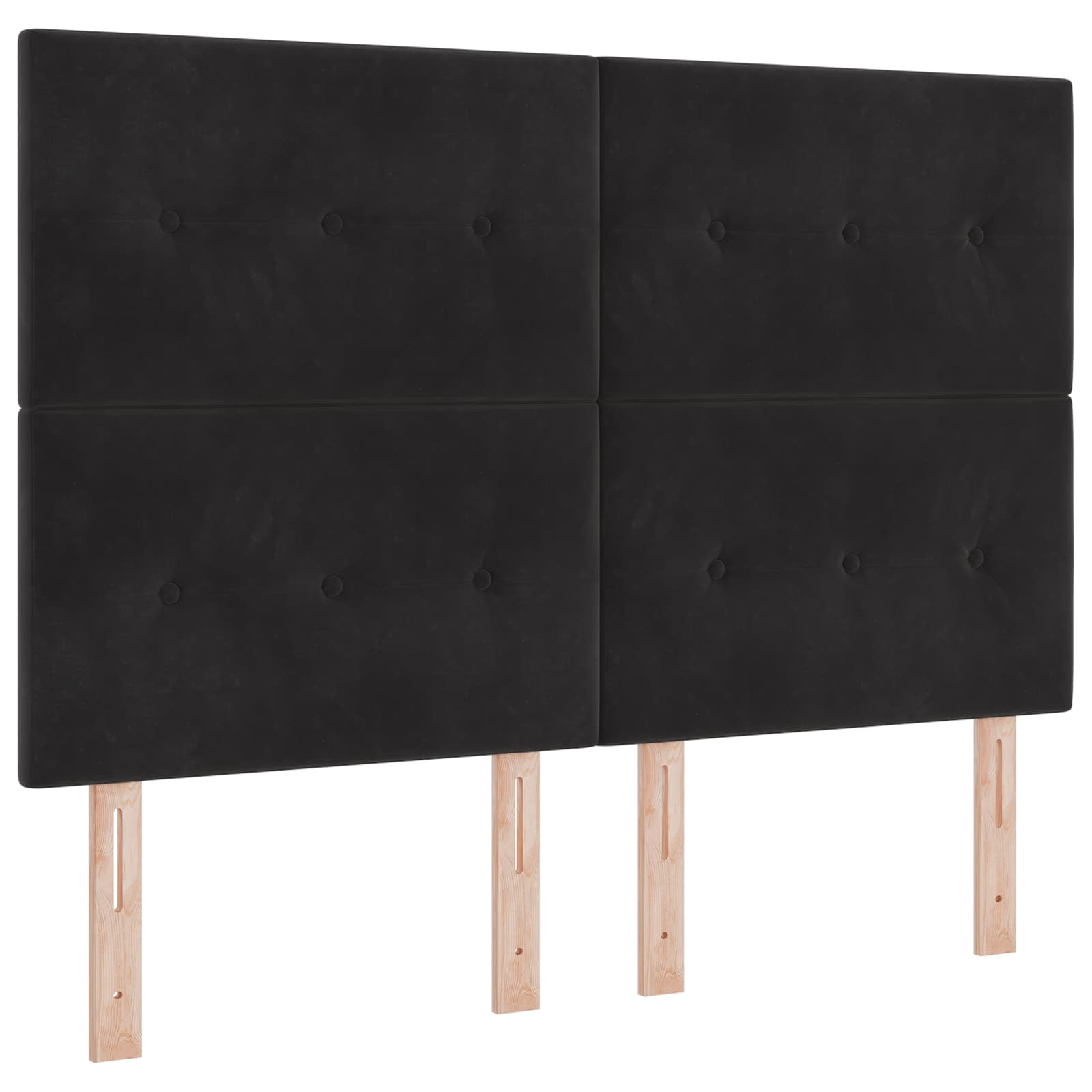LED okvir za krevet s madracem Crna 140 x 190 cm Baršun