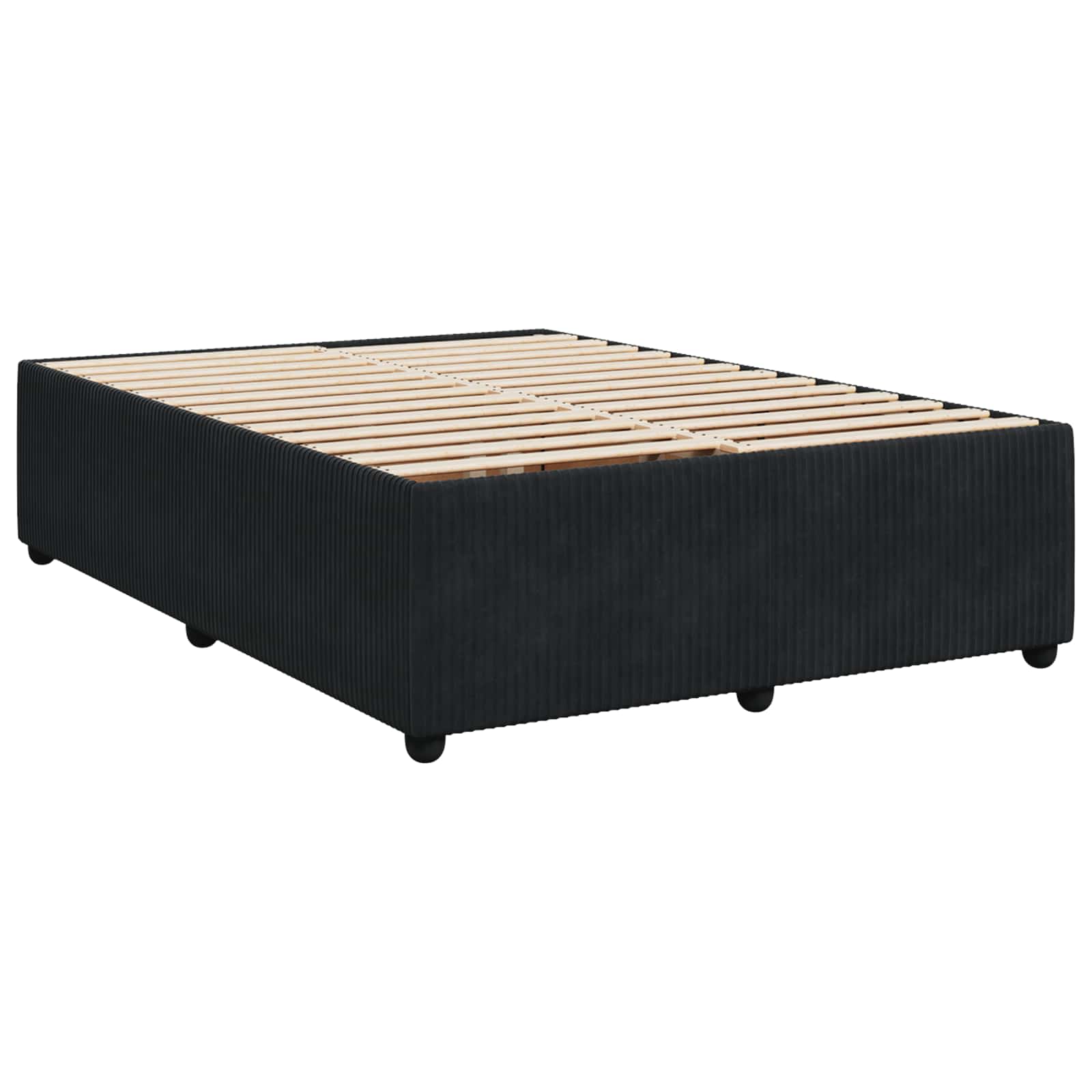 LED okvir za krevet s madracem Crna 140 x 190 cm Baršun