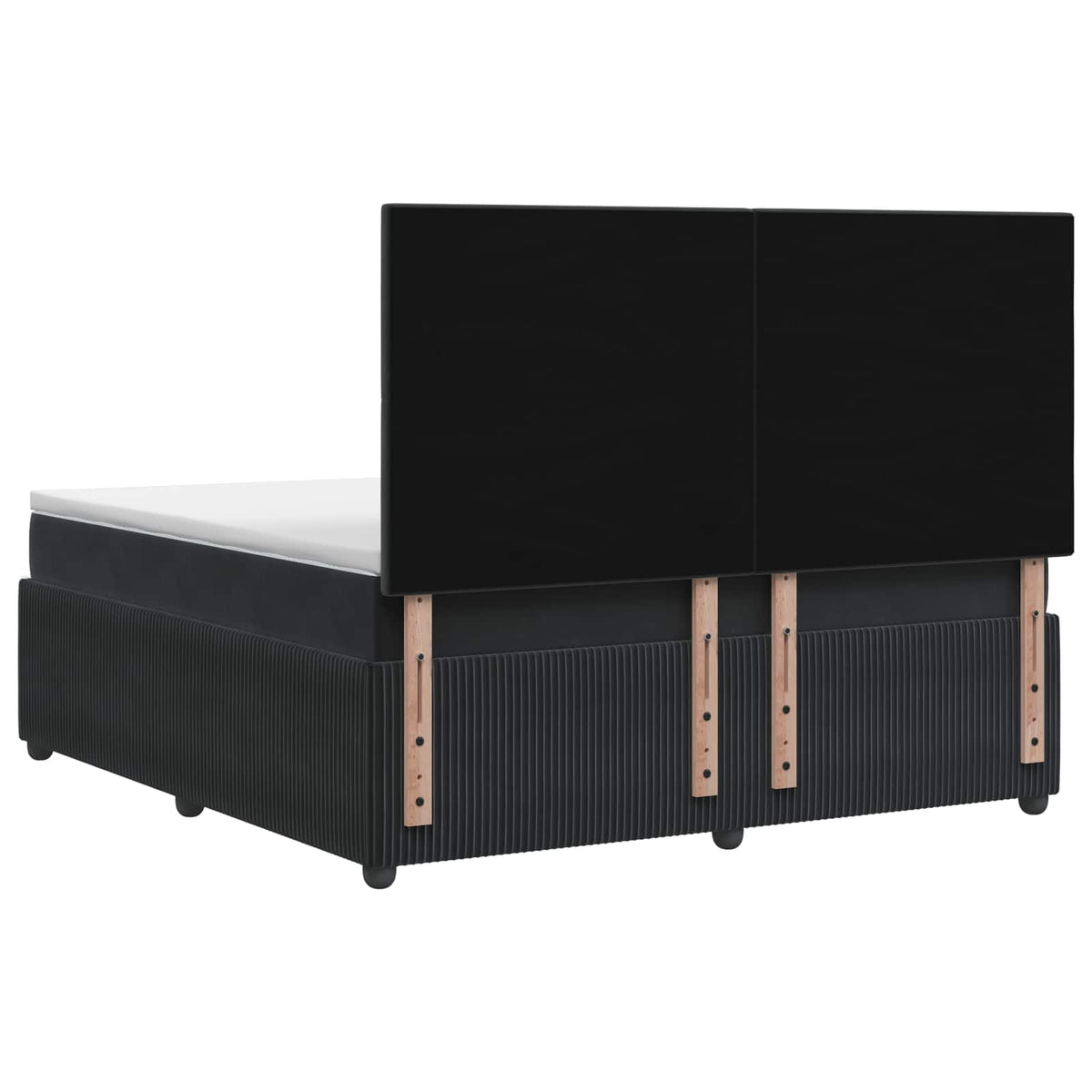 LED okvir za krevet s madracem Crna 140 x 200 cm Baršun